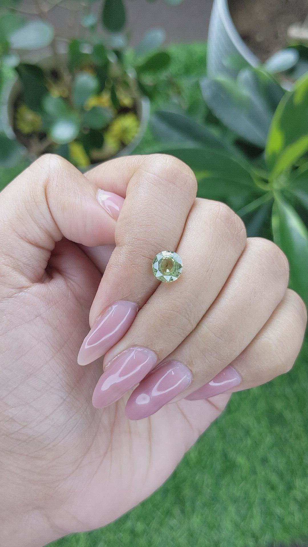 2.02 Ct. Yellowish Green Sapphire from Madagascar Size Video