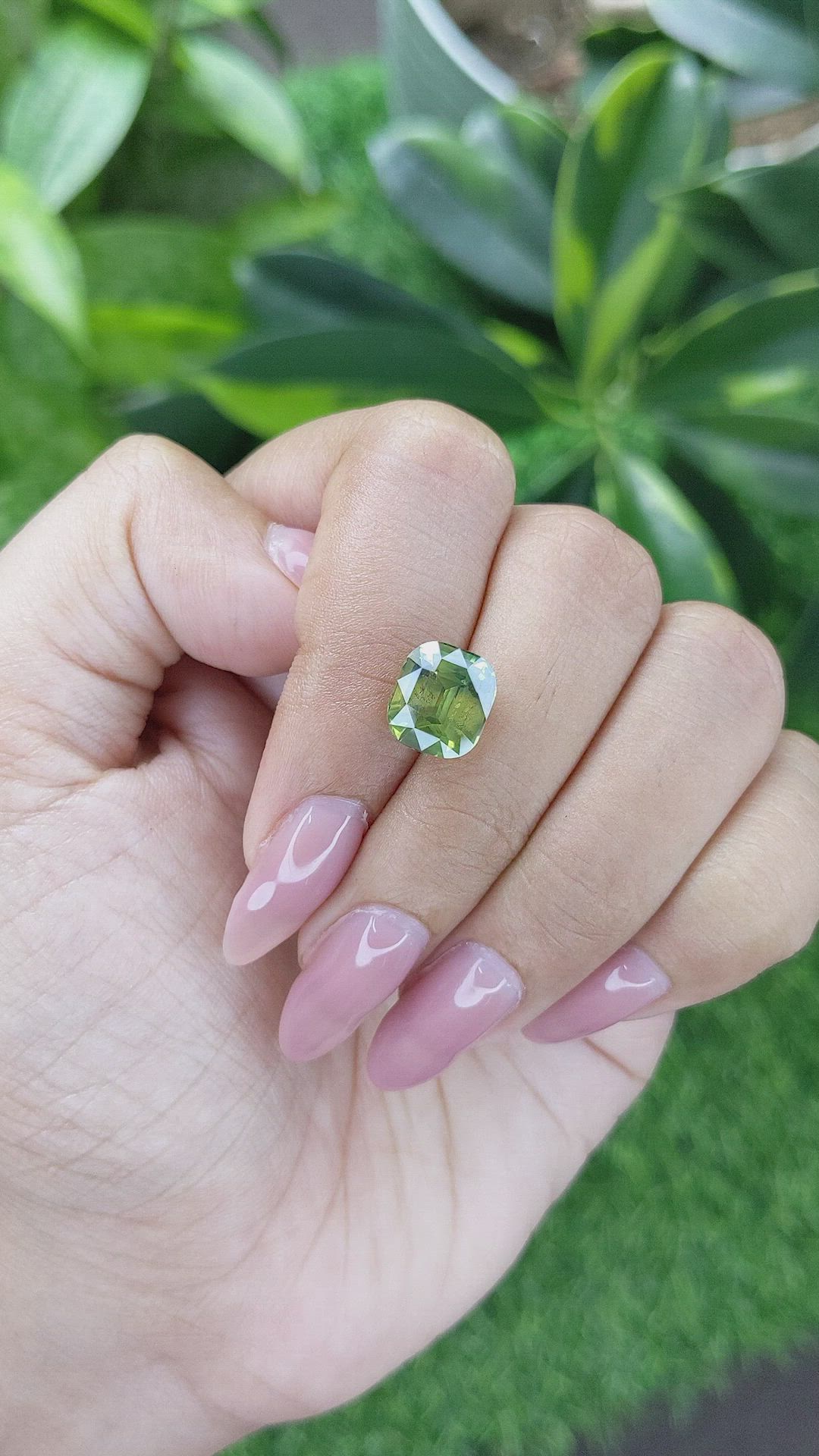 5.17 Ct. Yellowish Green Sapphire from Madagascar Size Video