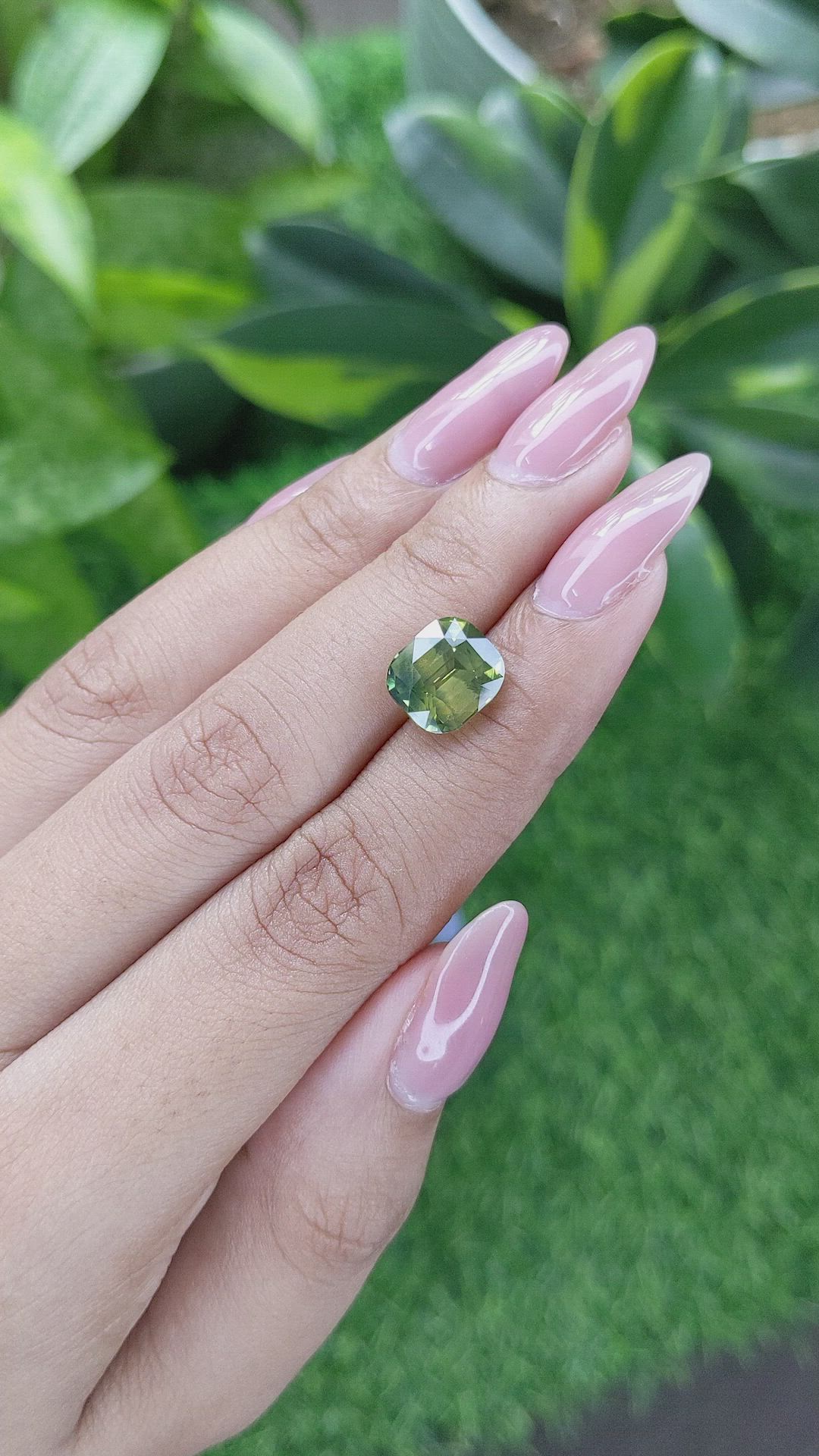 5.17 Ct. Yellowish Green Sapphire from Madagascar Size Video