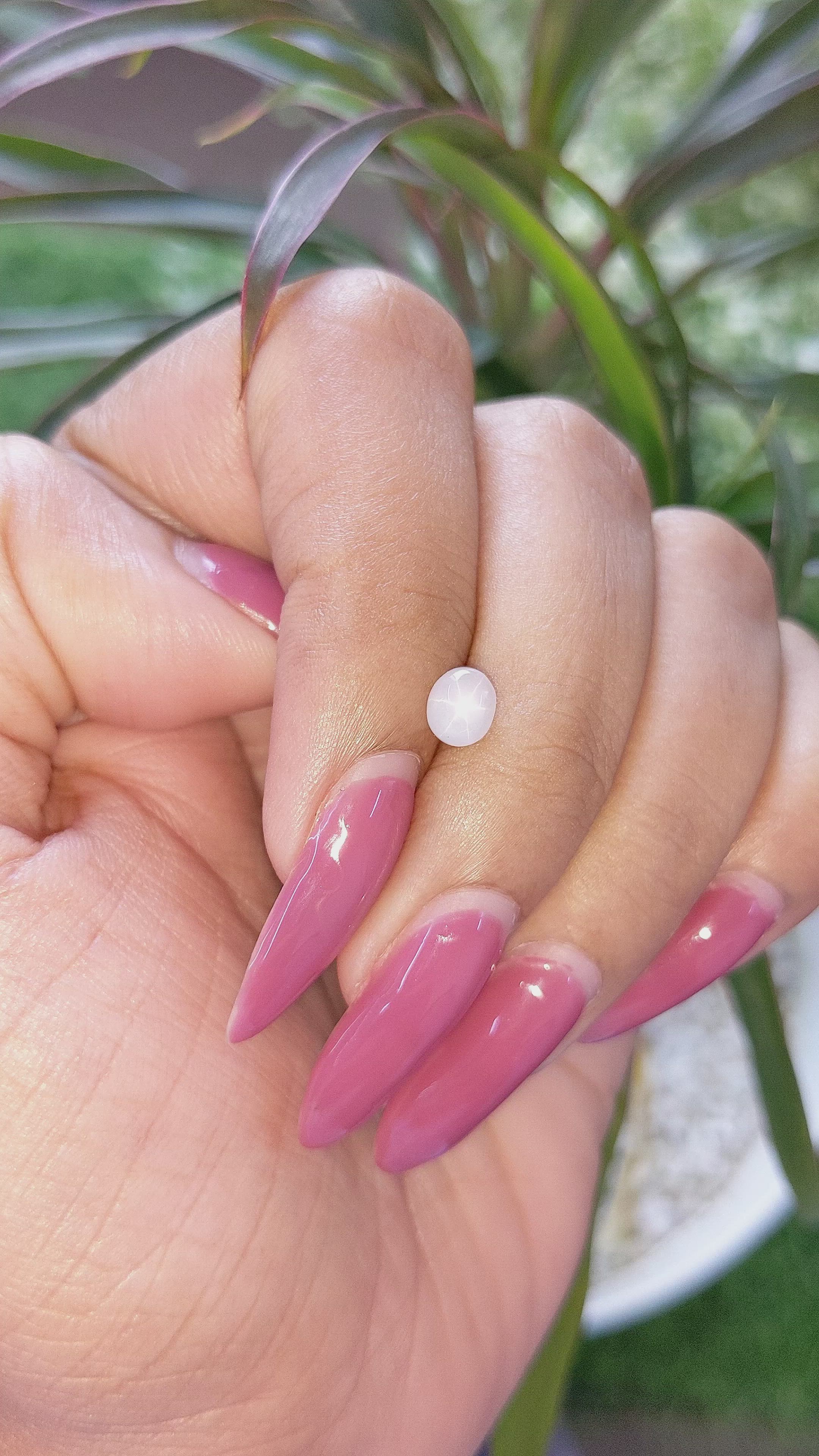 0.99 Ct. White Star Sapphire from Ceylon (Sri Lanka) Size Video