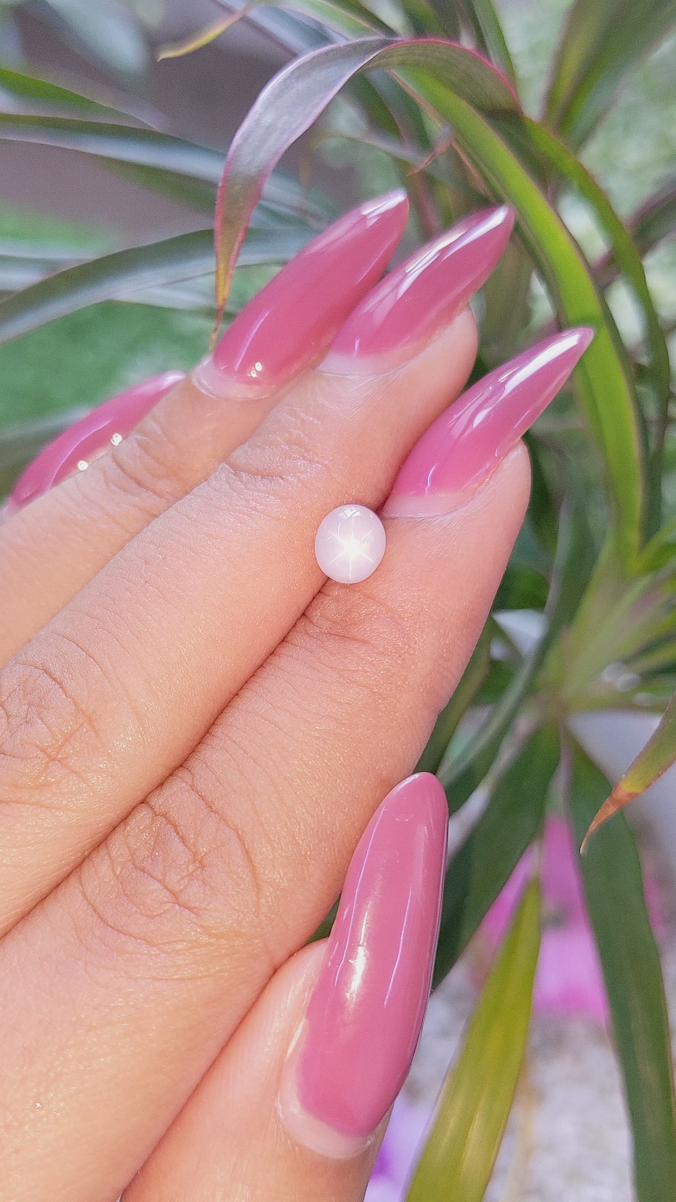 1.49 Ct. White Star Sapphire from Ceylon (Sri Lanka) Size Video