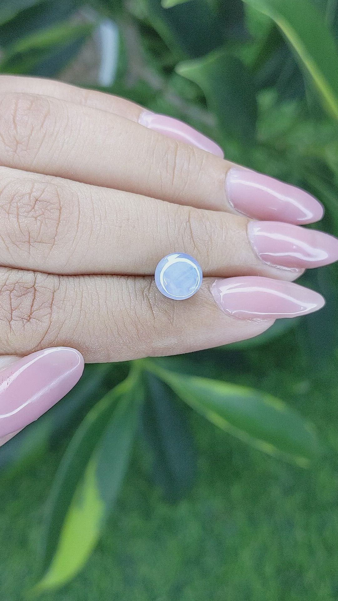 3.00 Ct. Greyish Blue Star Sapphire from Ceylon (Sri Lanka) Size Video