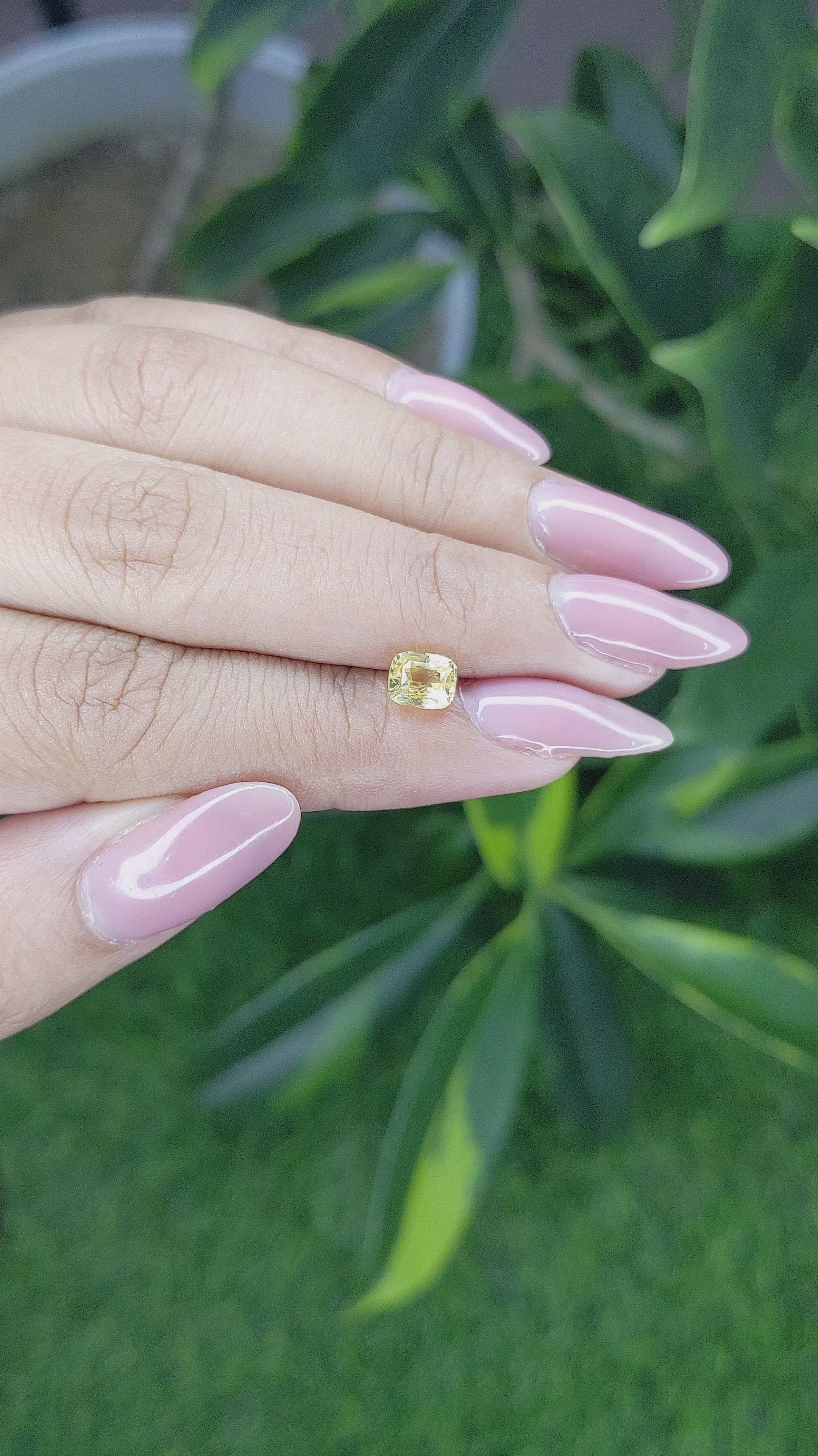 1.12 Ct. Yellow Sapphire from Ceylon (Sri Lanka) Size Video