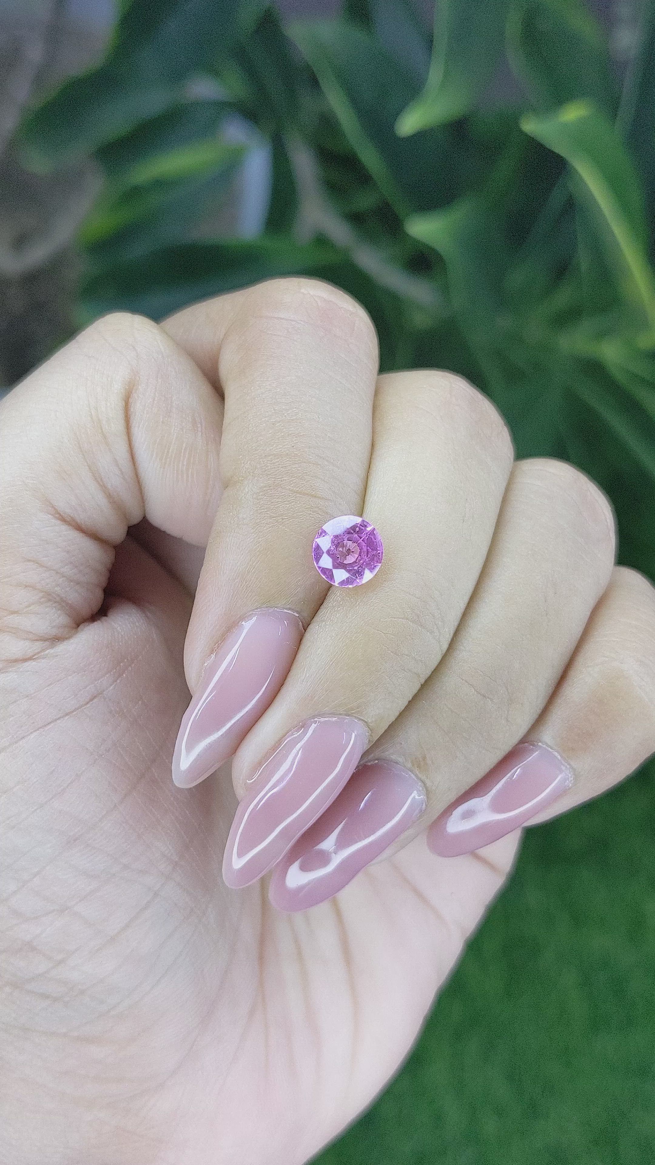 1.38 Ct. Purplish Pink Sapphire from Tanzania Size Video