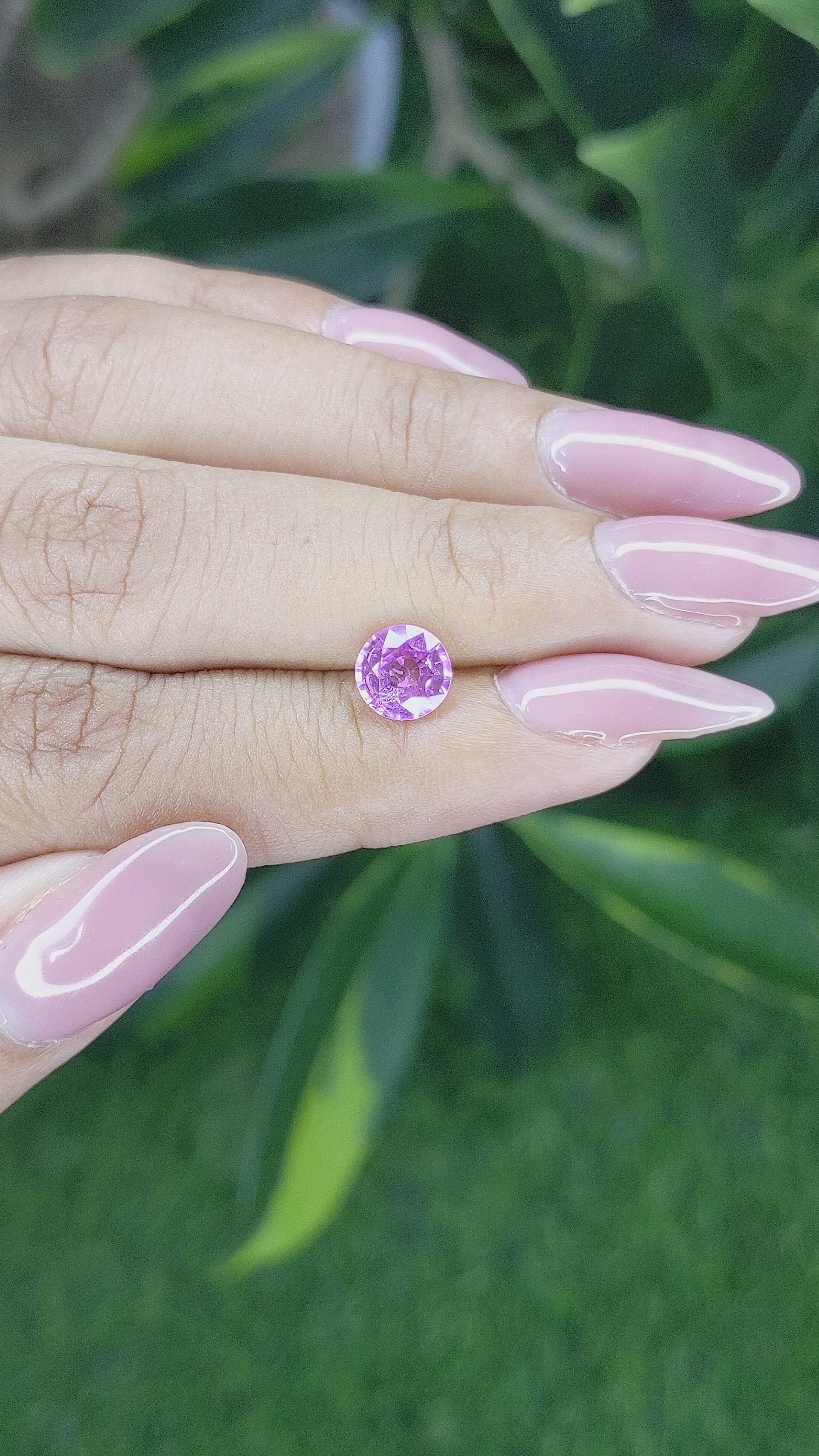 1.38 Ct. Purplish Pink Sapphire from Tanzania Size Video