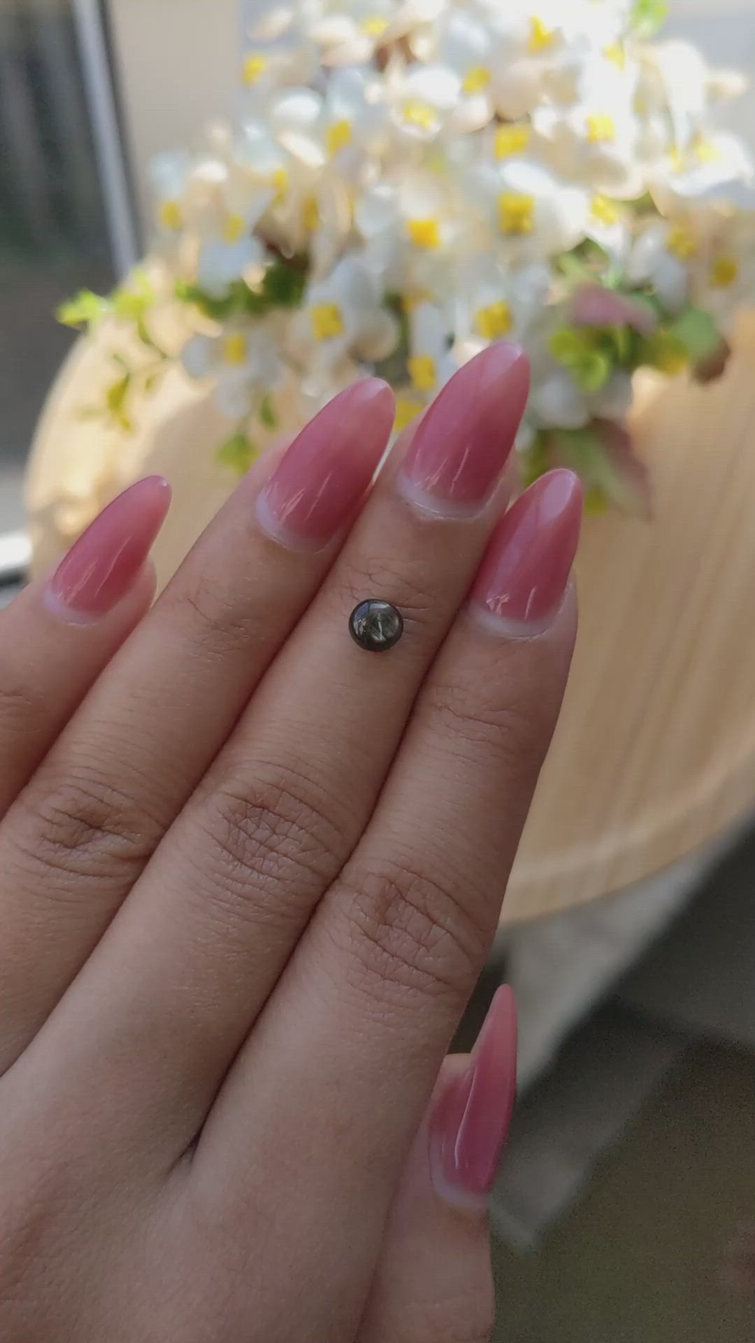 1.08 Ct. Black Star Sapphire from Ceylon (Sri Lanka) Size Video