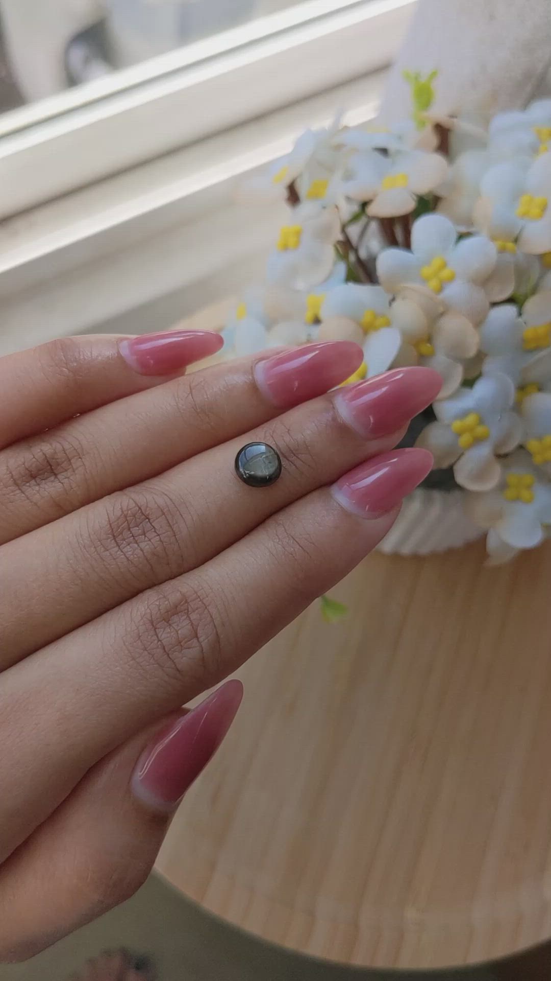 2.04 Ct. Black Star Sapphire from Ceylon (Sri Lanka) Size Video