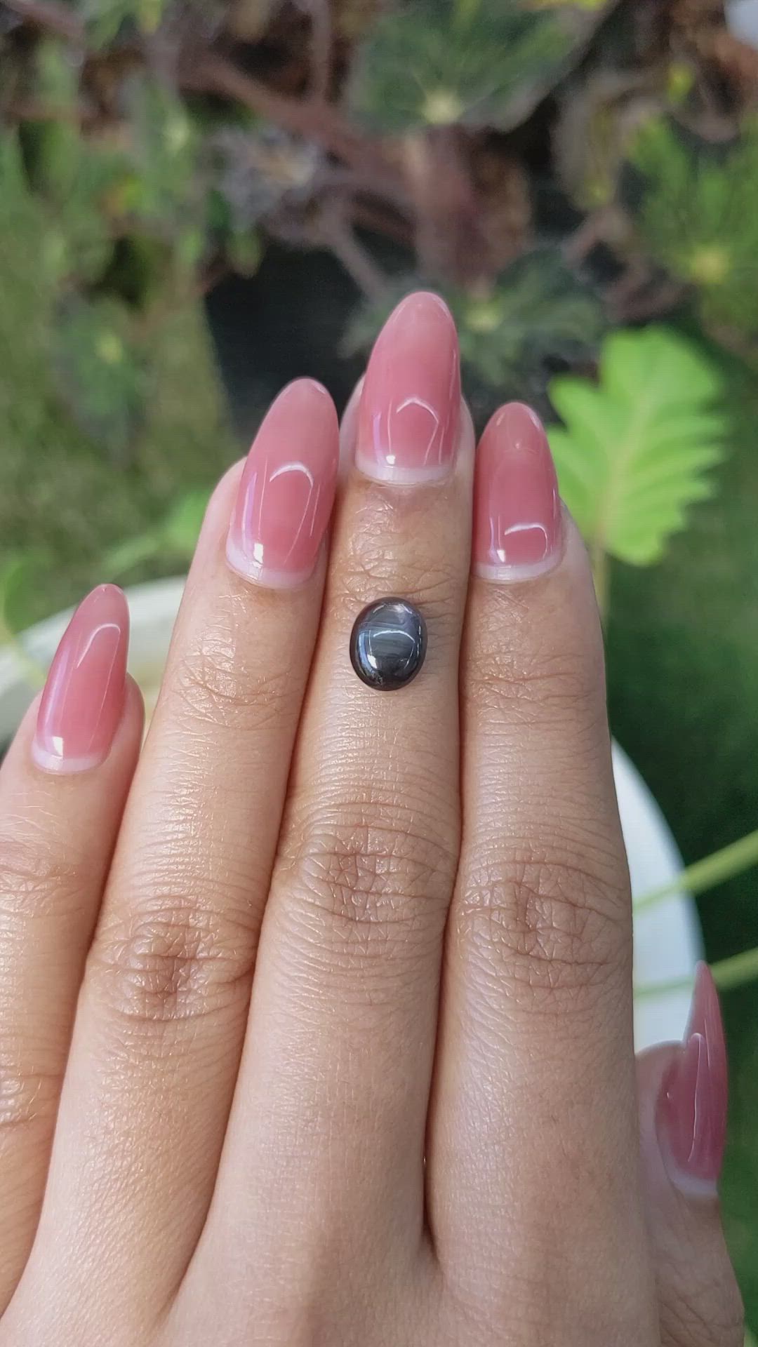 2.28 Ct. Black Star Sapphire from Ceylon (Sri Lanka) Size Video