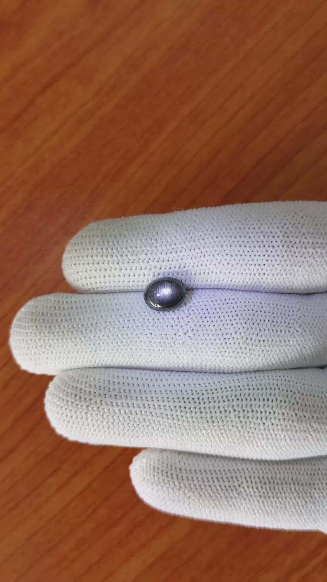 2.28 Ct. Black Star Sapphire from Ceylon (Sri Lanka) Size Video