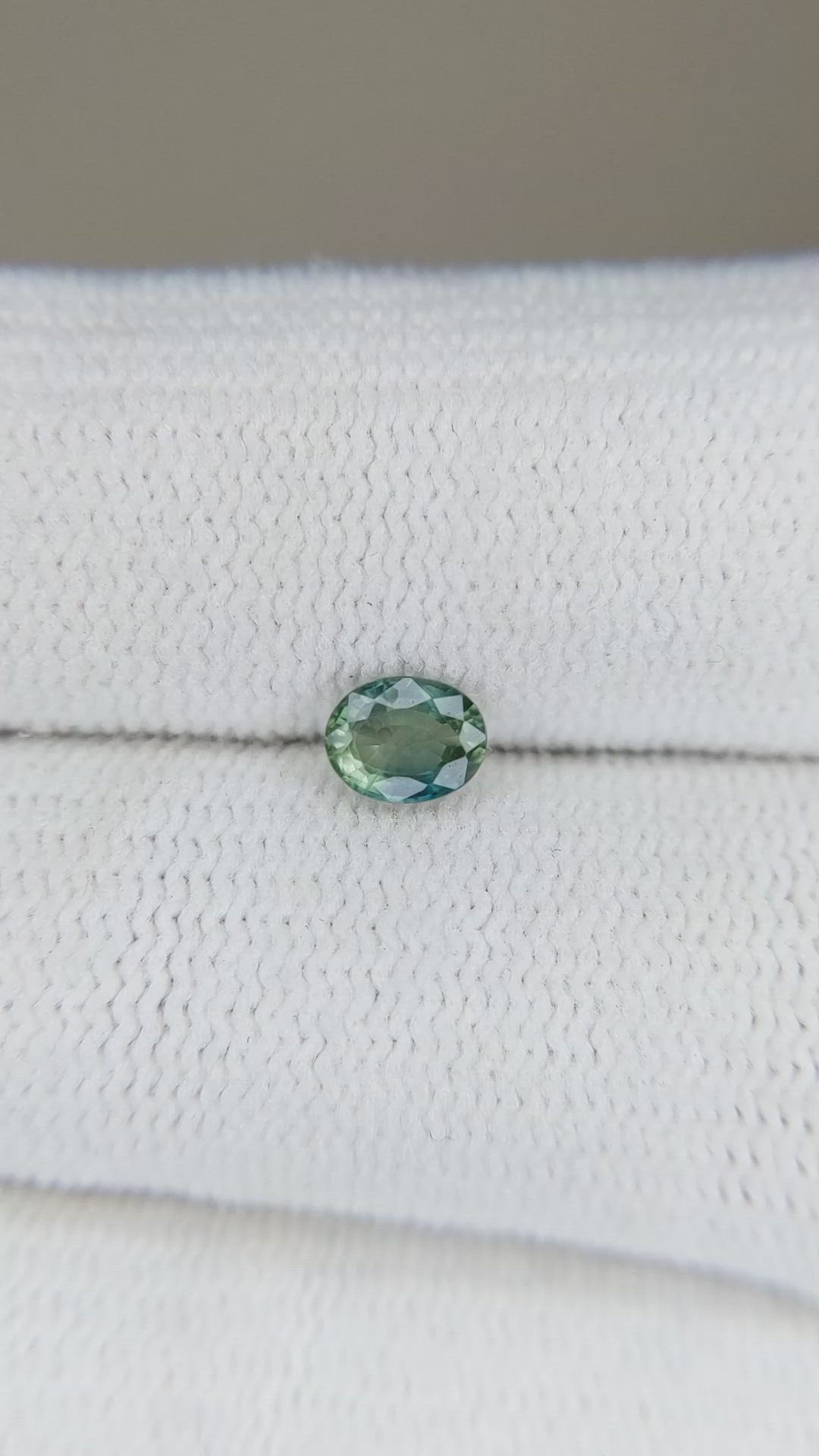 0.38 Ct. Bluish Green Sapphire from Thailand Size Video