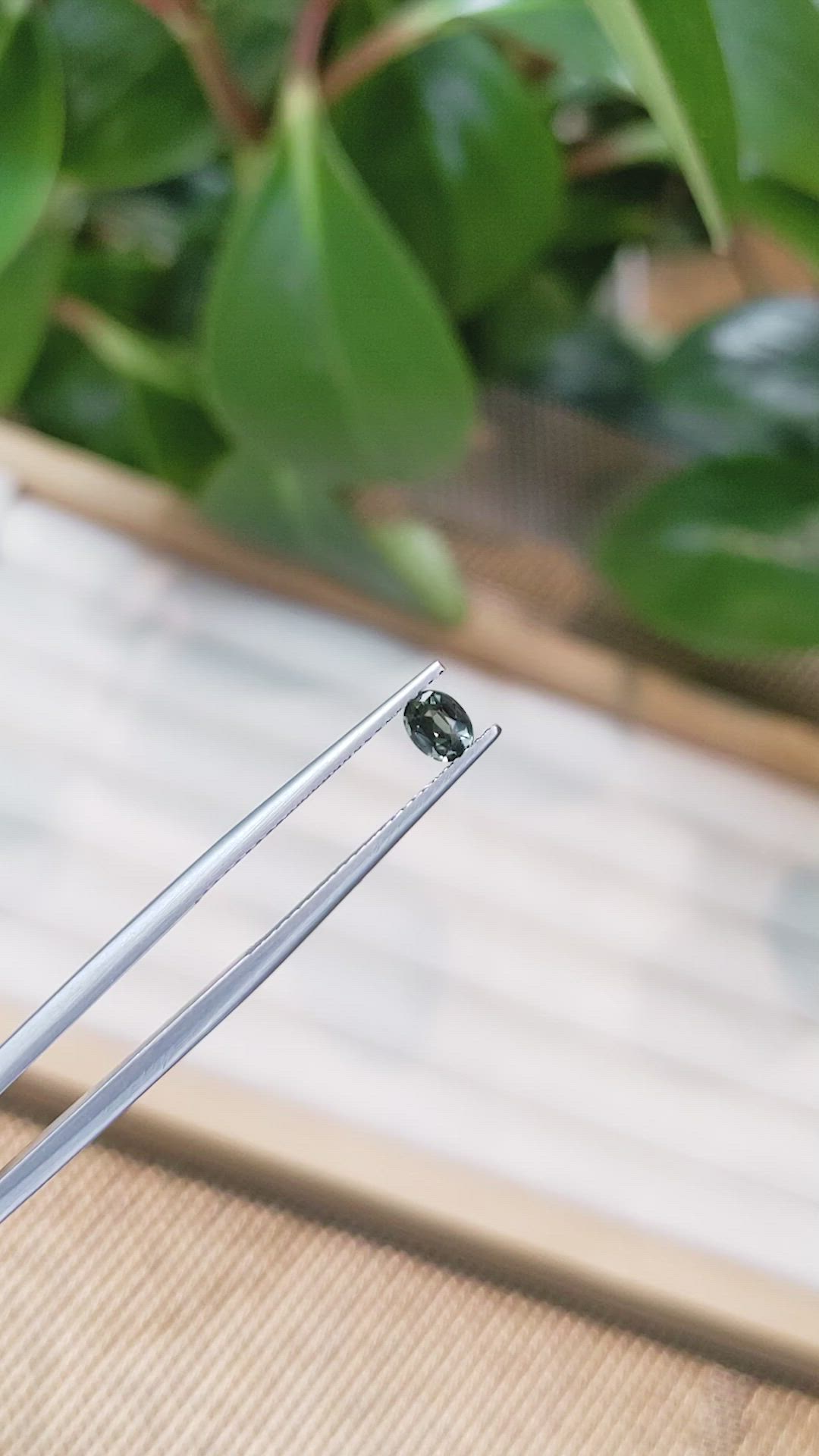 0.39 Ct. Yellowish Green Sapphire from Thailand Size Video