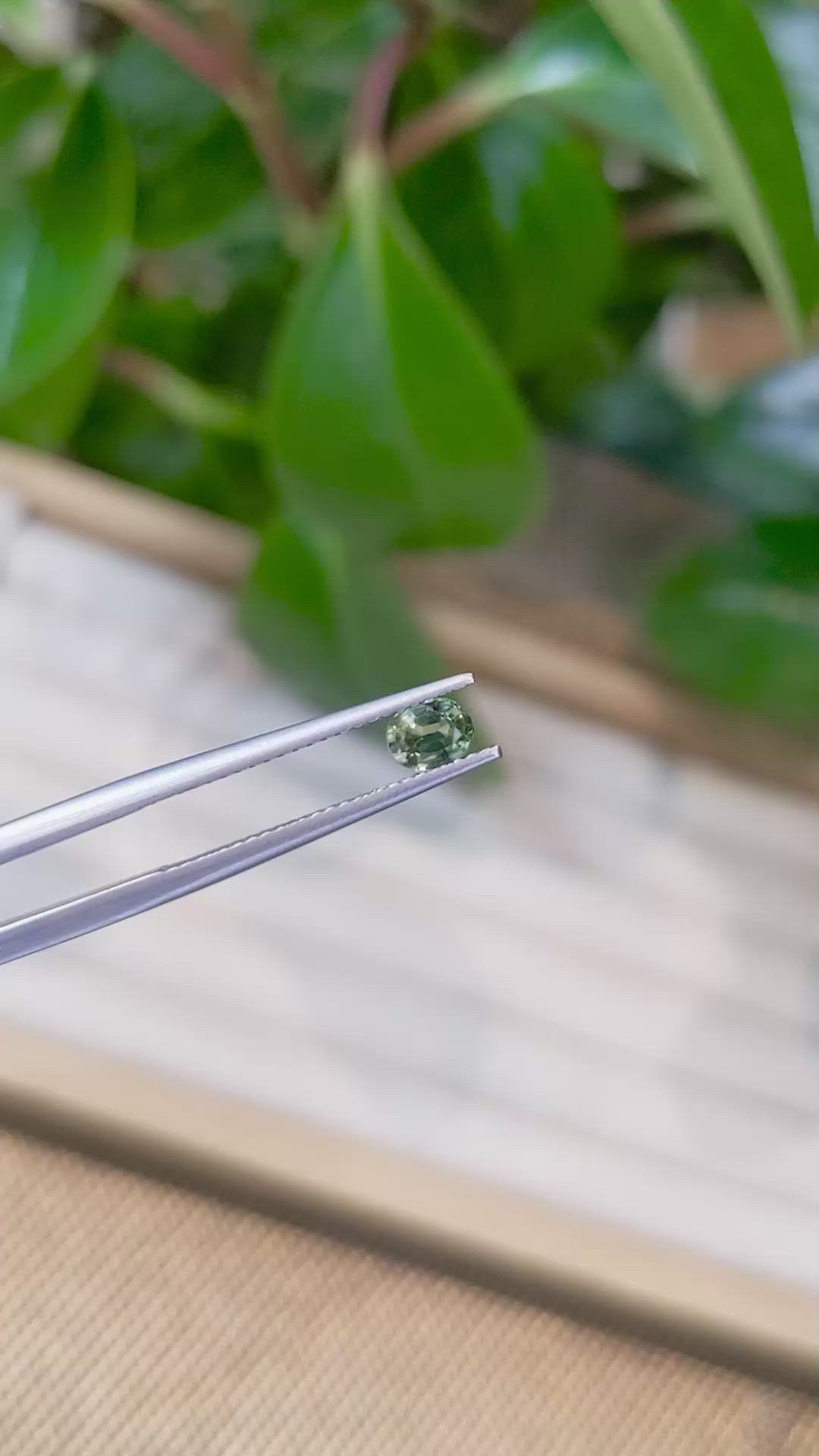 0.47 Ct. Yellowish Green Sapphire from Thailand Size Video