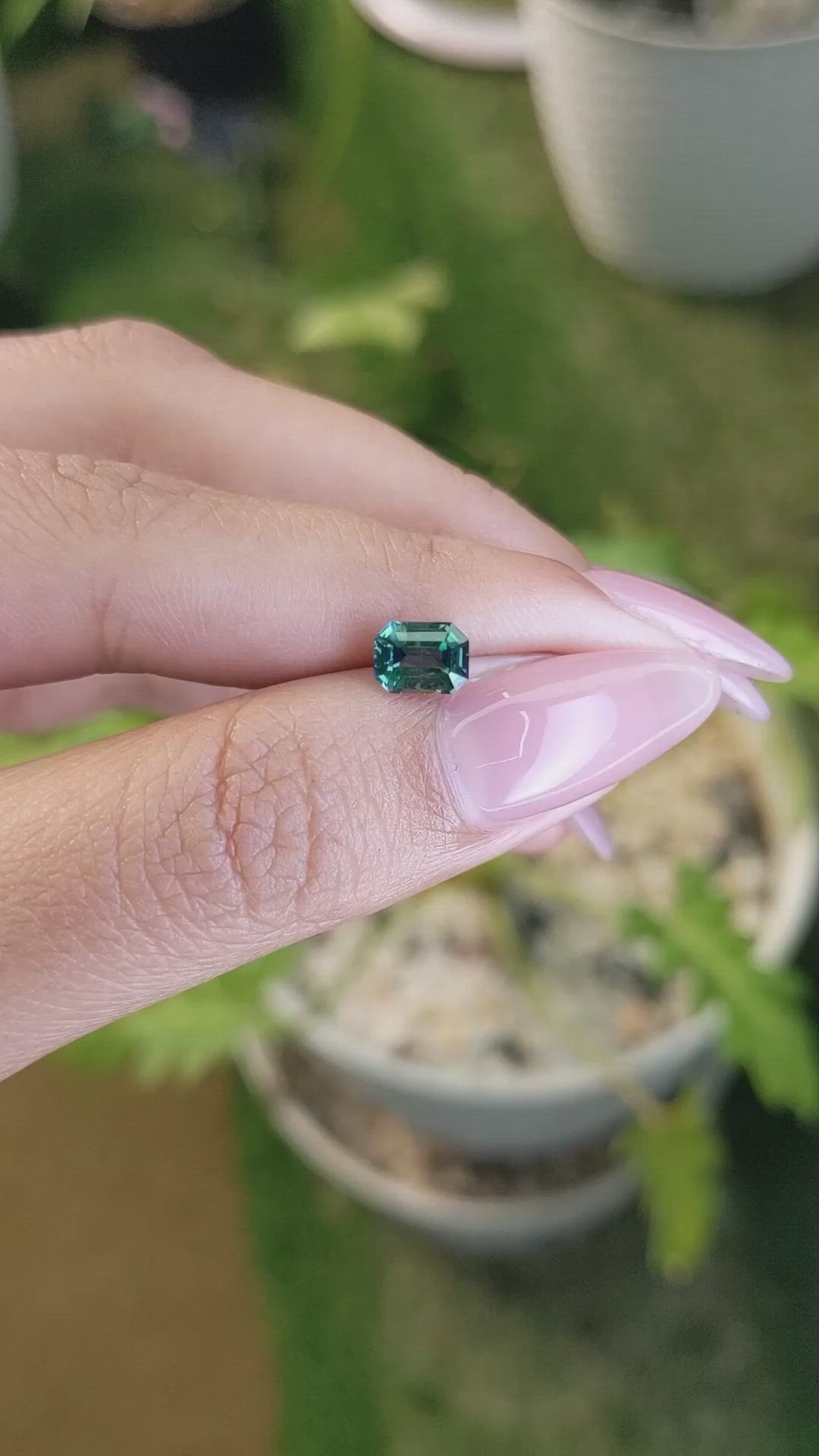 1.22 Ct. Bluish Green Sapphire from Ceylon (Sri Lanka) Size Video