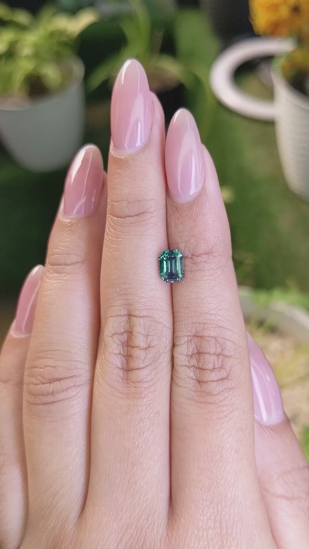 1.22 Ct. Bluish Green Sapphire from Ceylon (Sri Lanka) Size Video