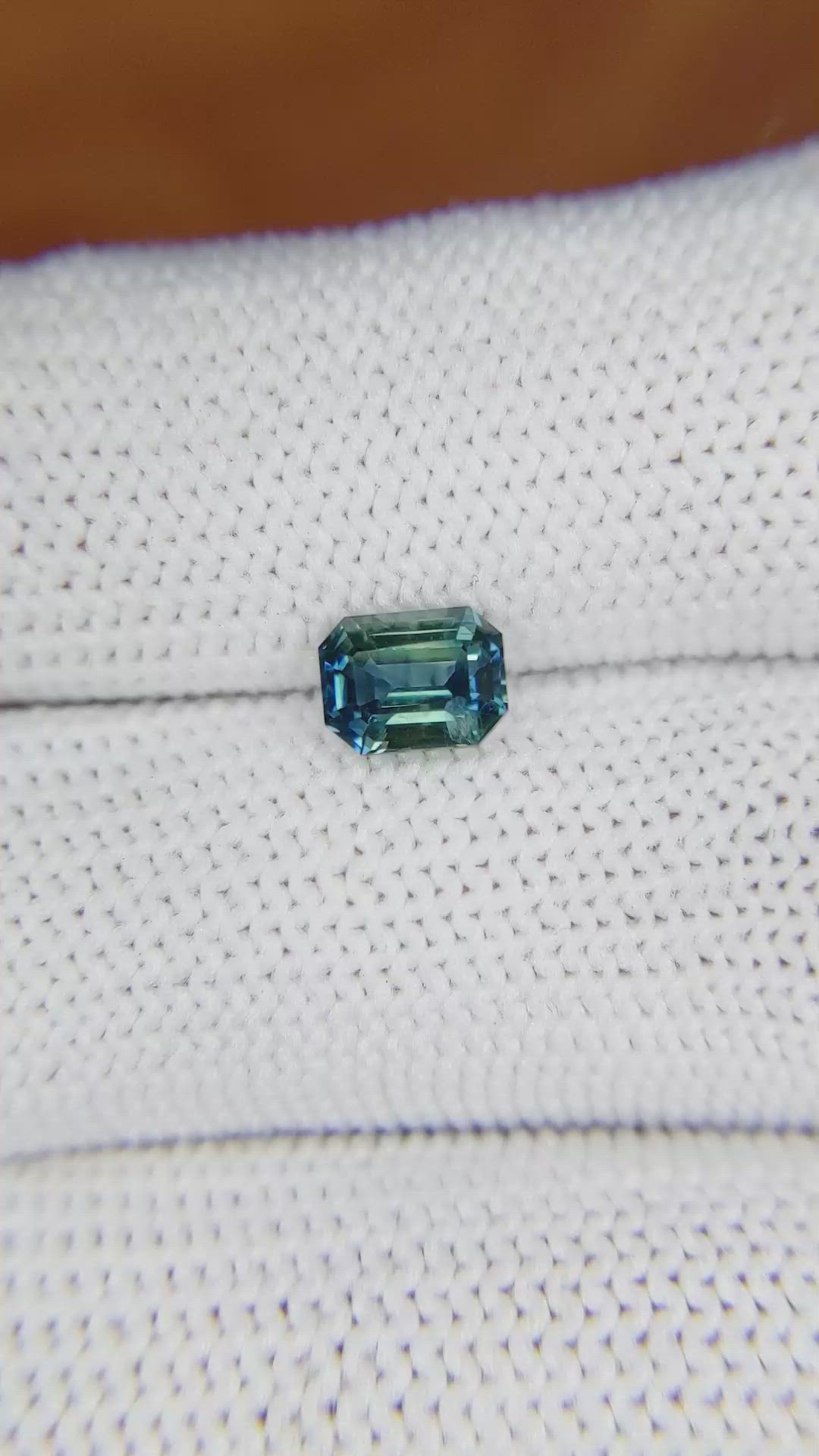 1.22 Ct. Bluish Green Sapphire from Ceylon (Sri Lanka) Size Video