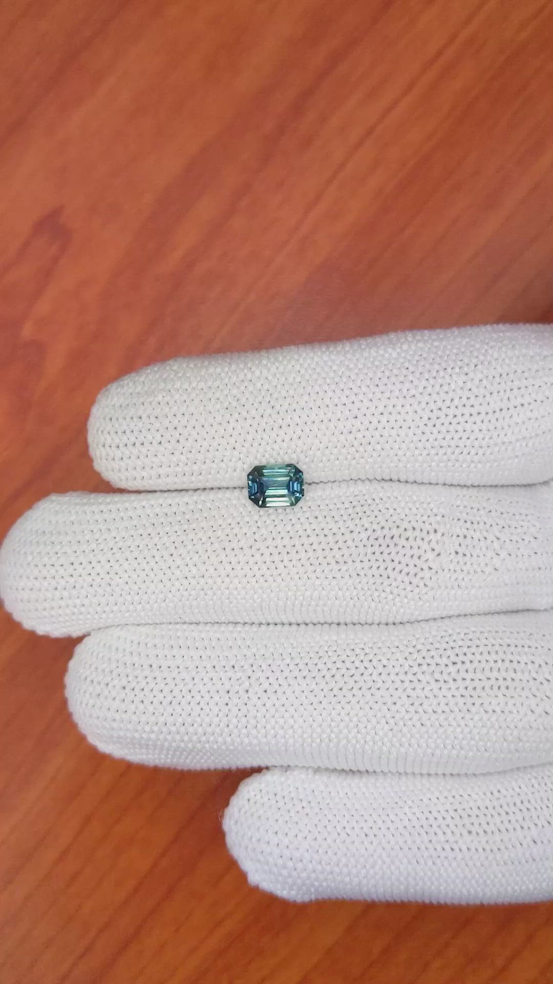 1.22 Ct. Bluish Green Sapphire from Ceylon (Sri Lanka) Size Video