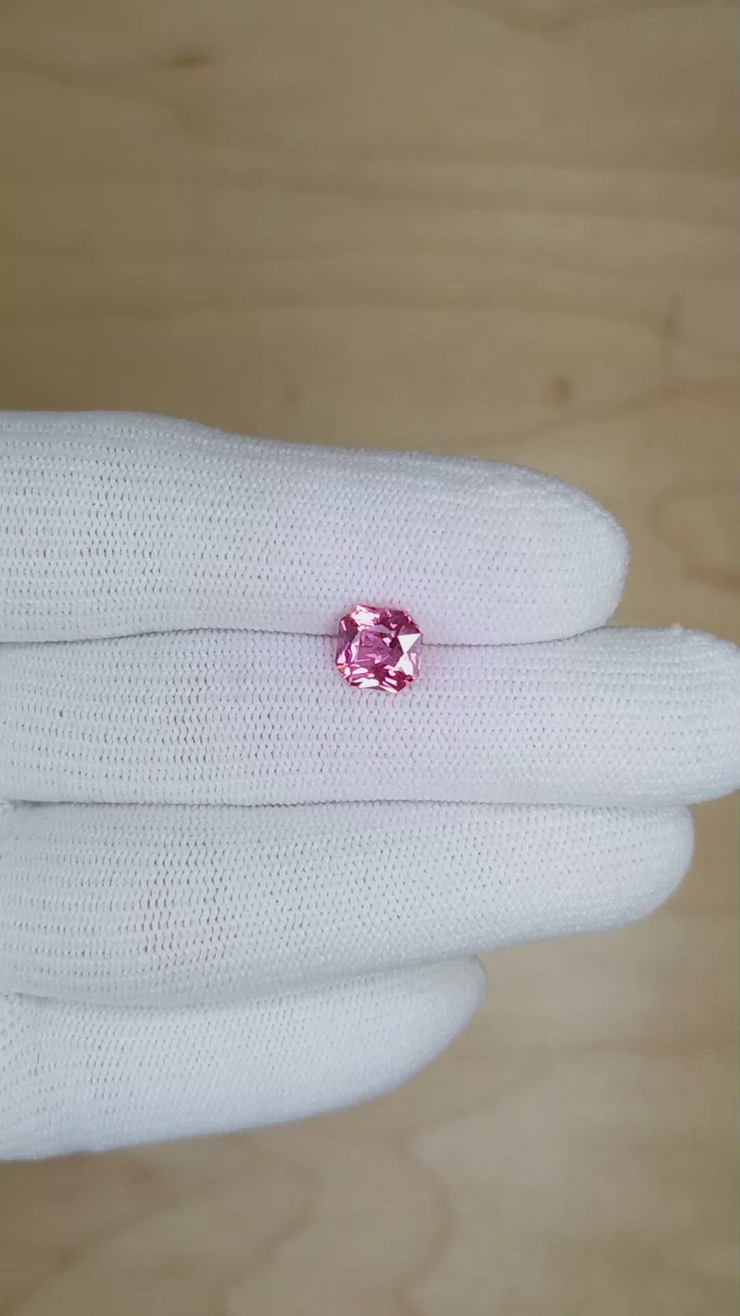 1.69 Ct. Pink Sapphire from Ceylon (Sri Lanka) Size Video