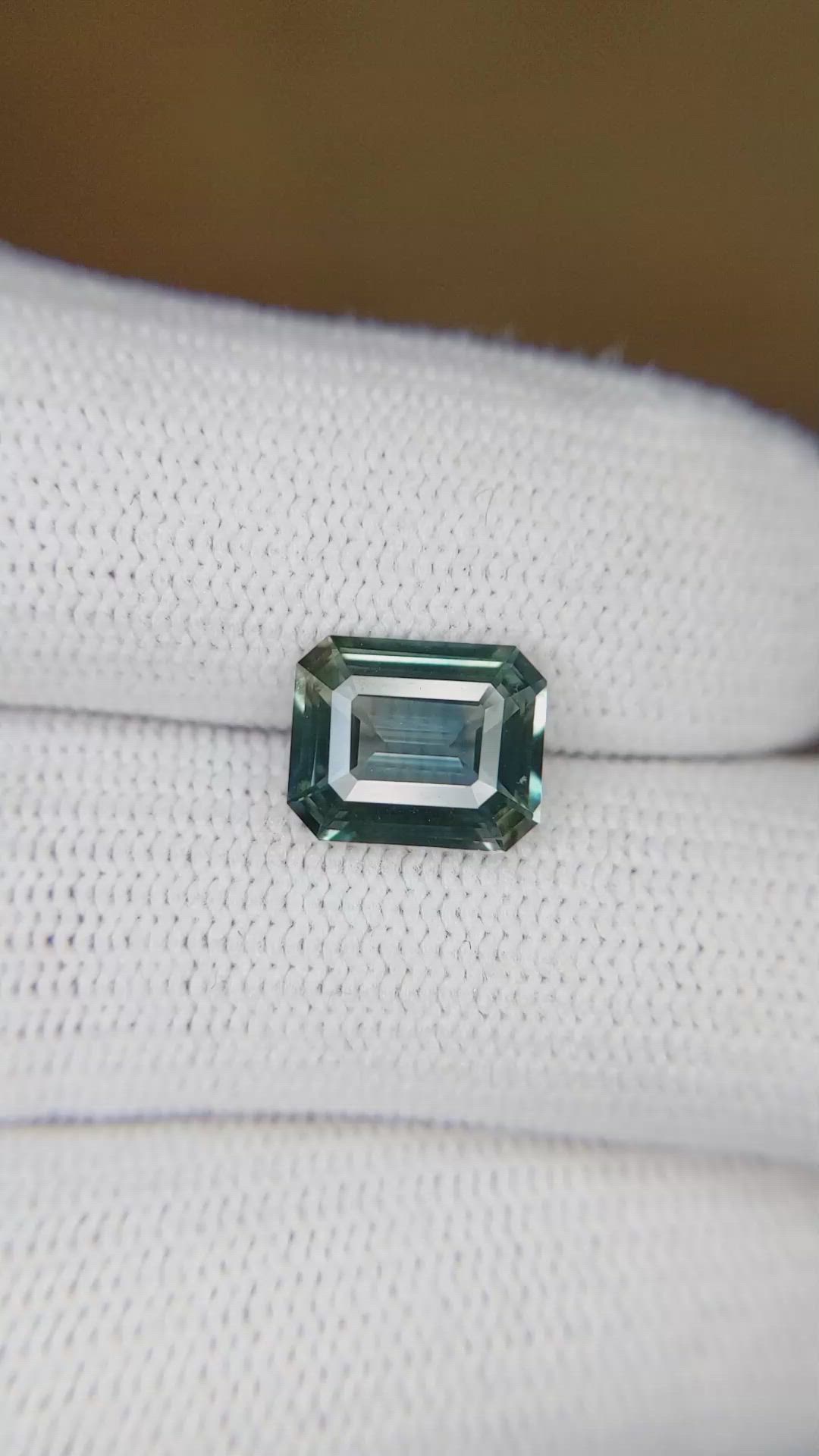 2.69 Ct. Bluish Green Sapphire from Ceylon (Sri Lanka) Size Video