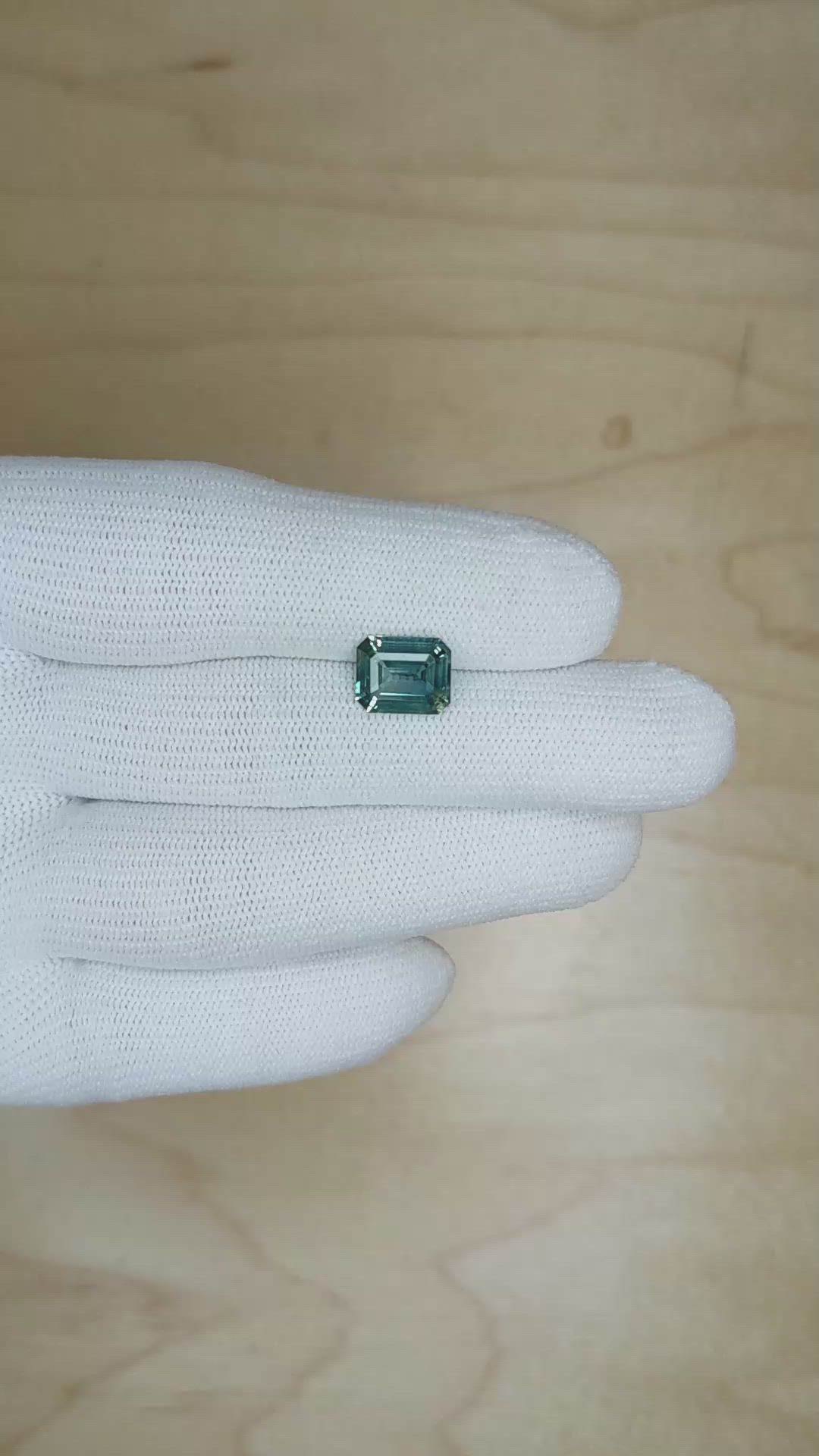 2.69 Ct. Bluish Green Sapphire from Ceylon (Sri Lanka) Size Video