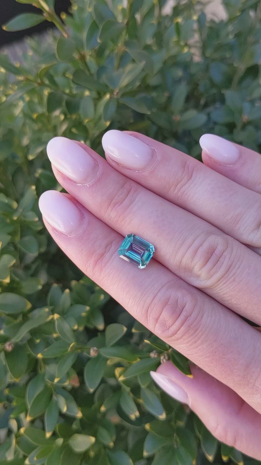 2.69 Ct. Bluish Green Sapphire from Ceylon (Sri Lanka) Size Video