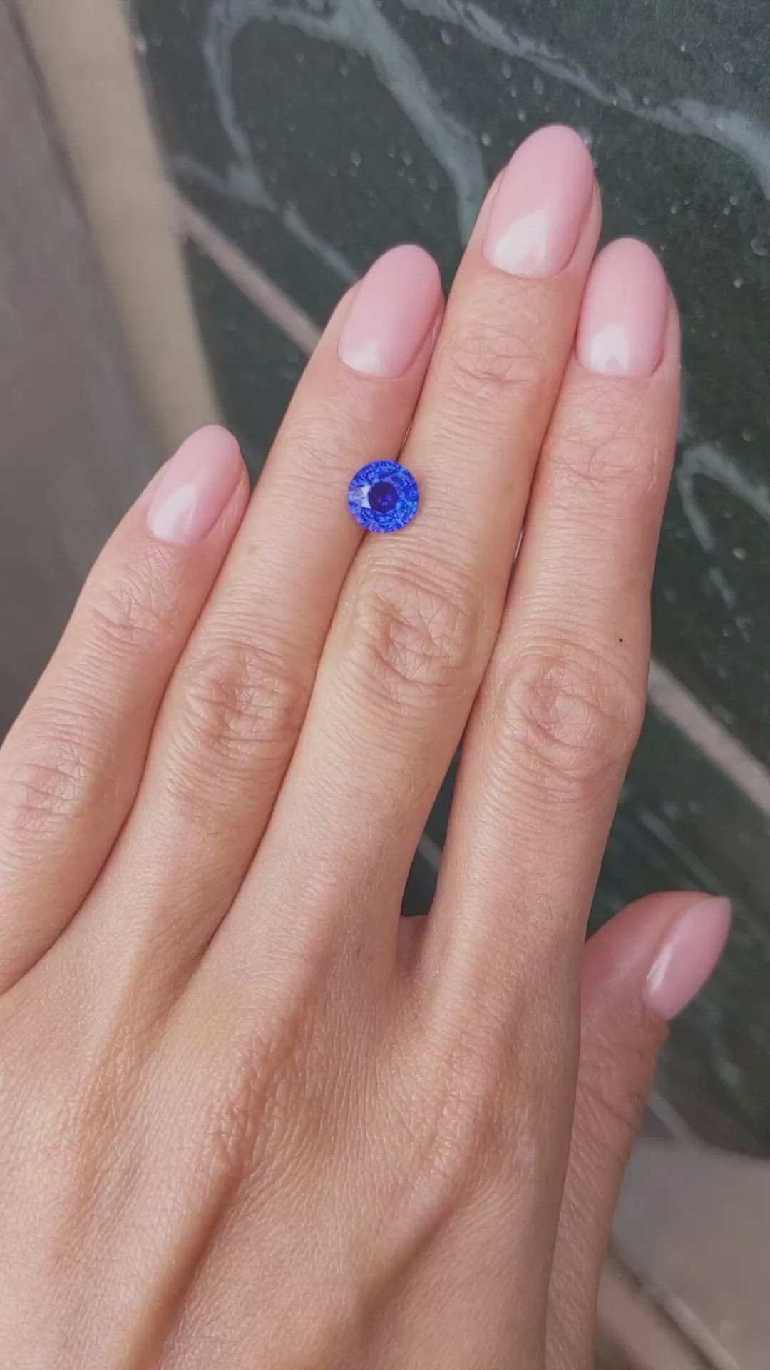 2.08 Ct. Blue Sapphire from Ceylon (Sri Lanka) Size Video