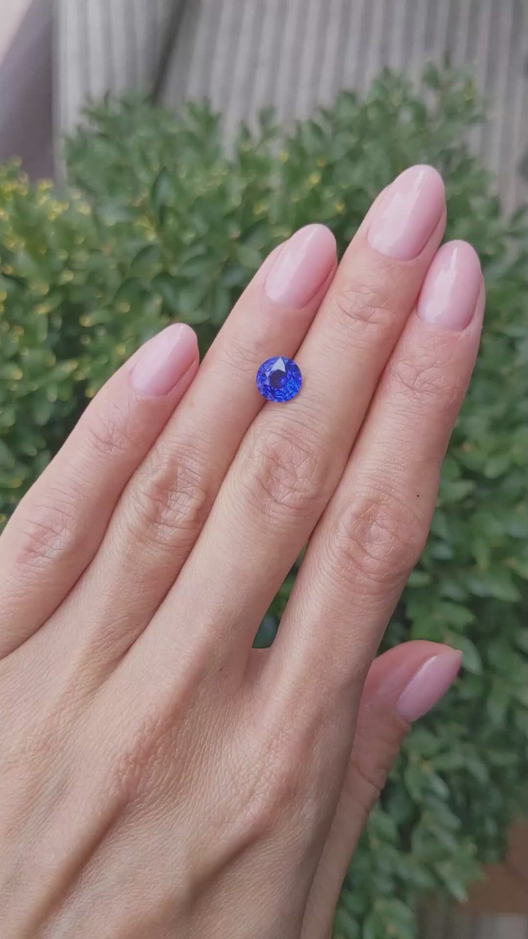 2.08 Ct. Blue Sapphire from Ceylon (Sri Lanka) Size Video