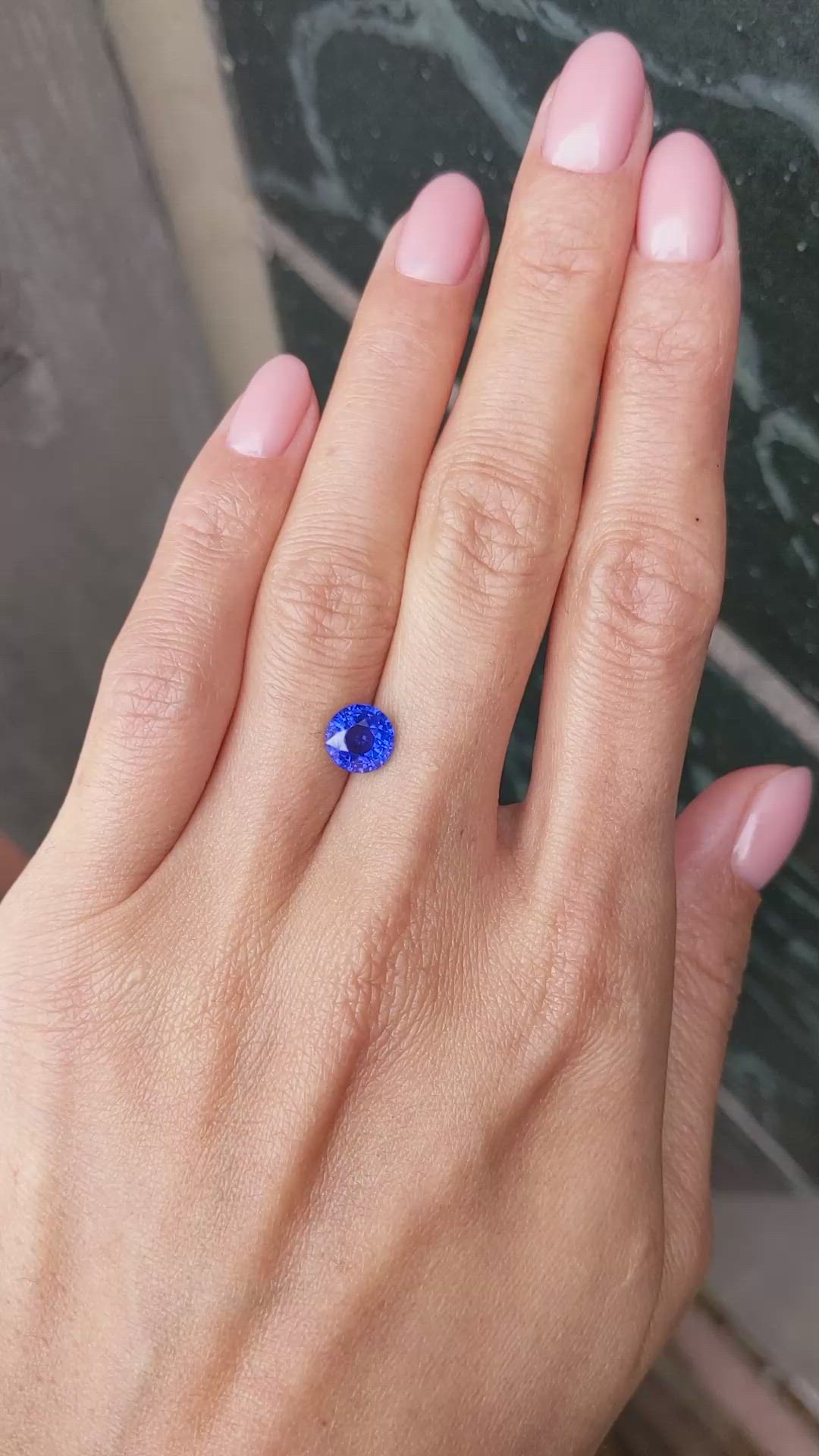 2.08 Ct. Blue Sapphire from Ceylon (Sri Lanka) Size Video