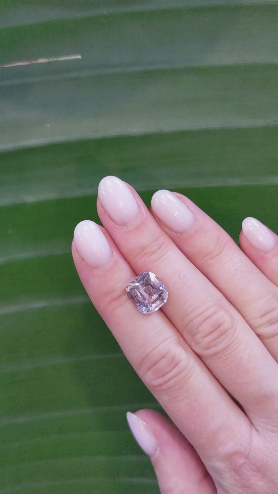 7.55 Ct. Peach Sapphire from Ceylon (Sri Lanka) Size Video