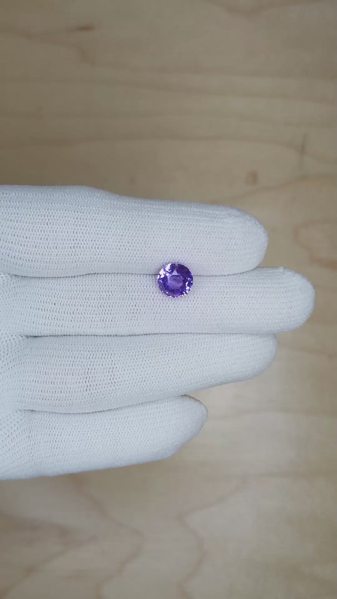 2.99 Ct. Bluish Purple Sapphire from Ceylon (Sri Lanka) Size Video