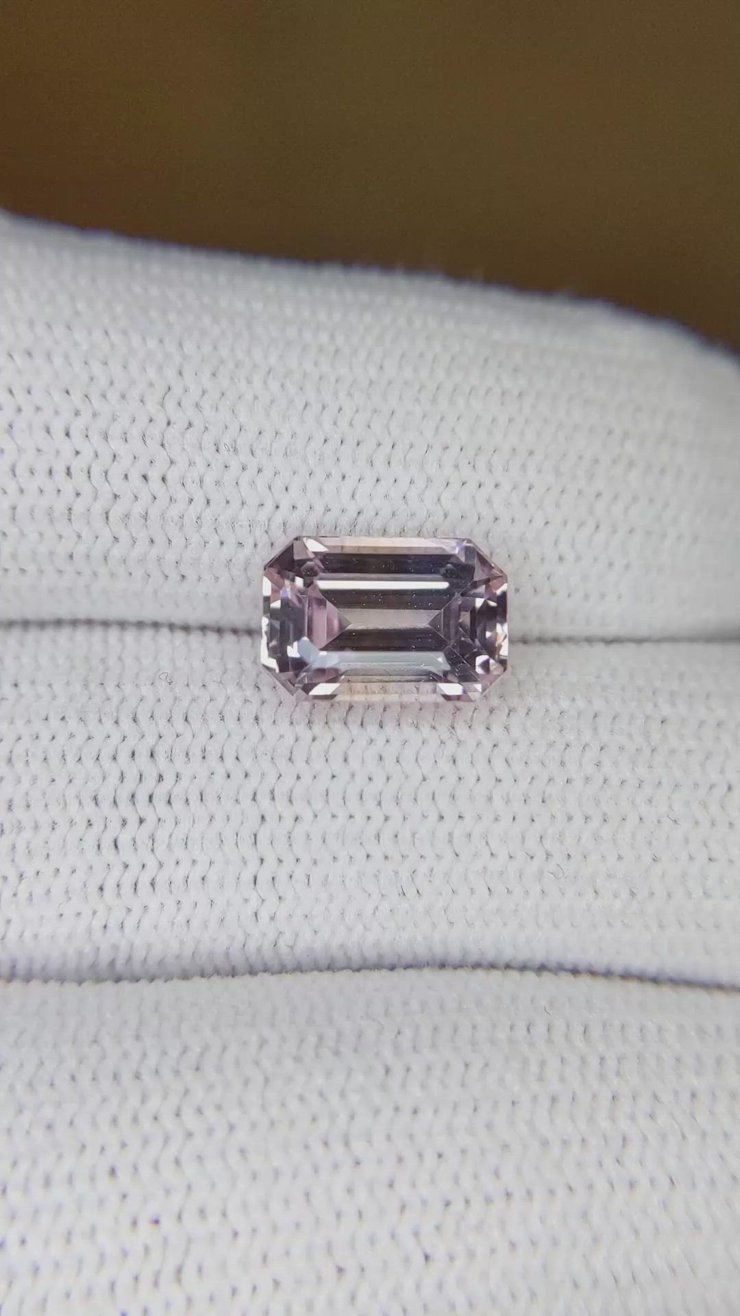 3.43 Ct. Peach Sapphire from Ceylon (Sri Lanka) Size Video