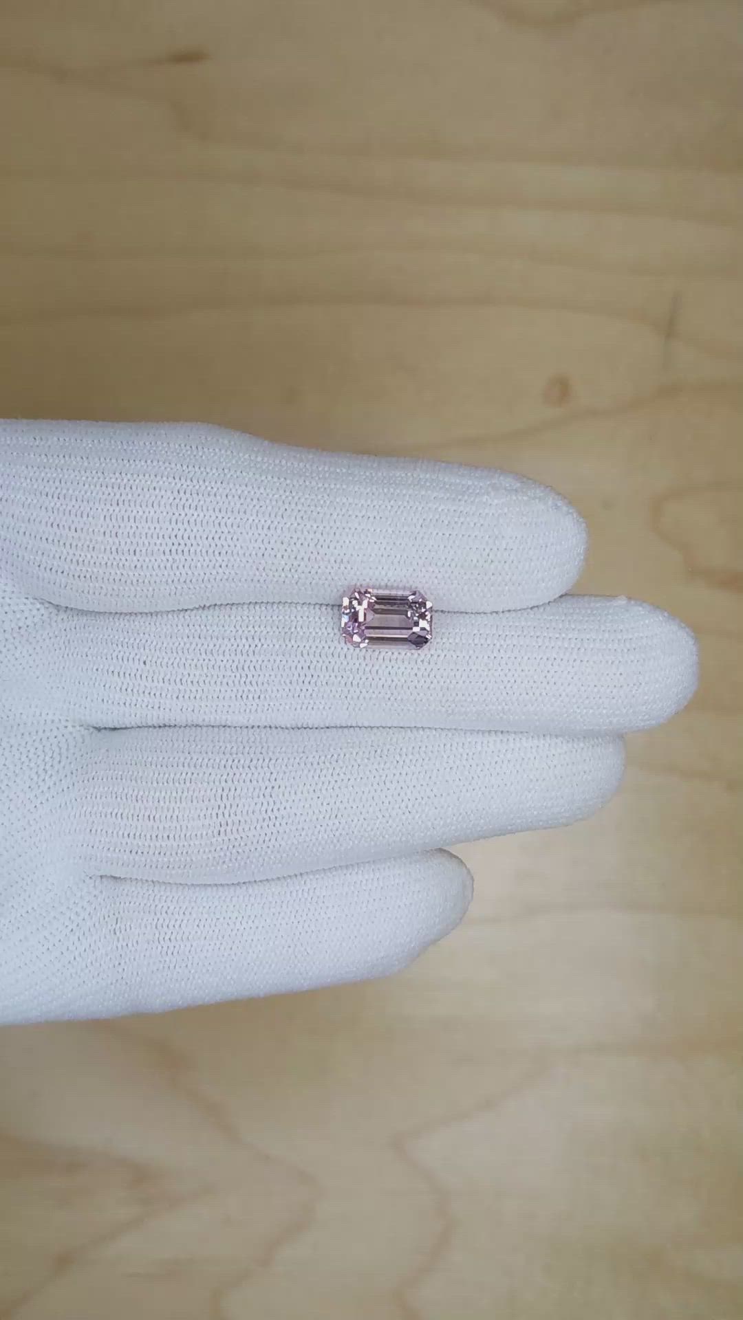 3.43 Ct. Peach Sapphire from Ceylon (Sri Lanka) Size Video