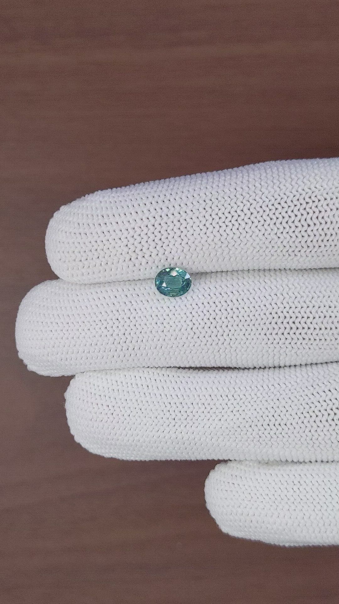 0.99 Ct. Bluish Green Sapphire from Madagascar Size Video