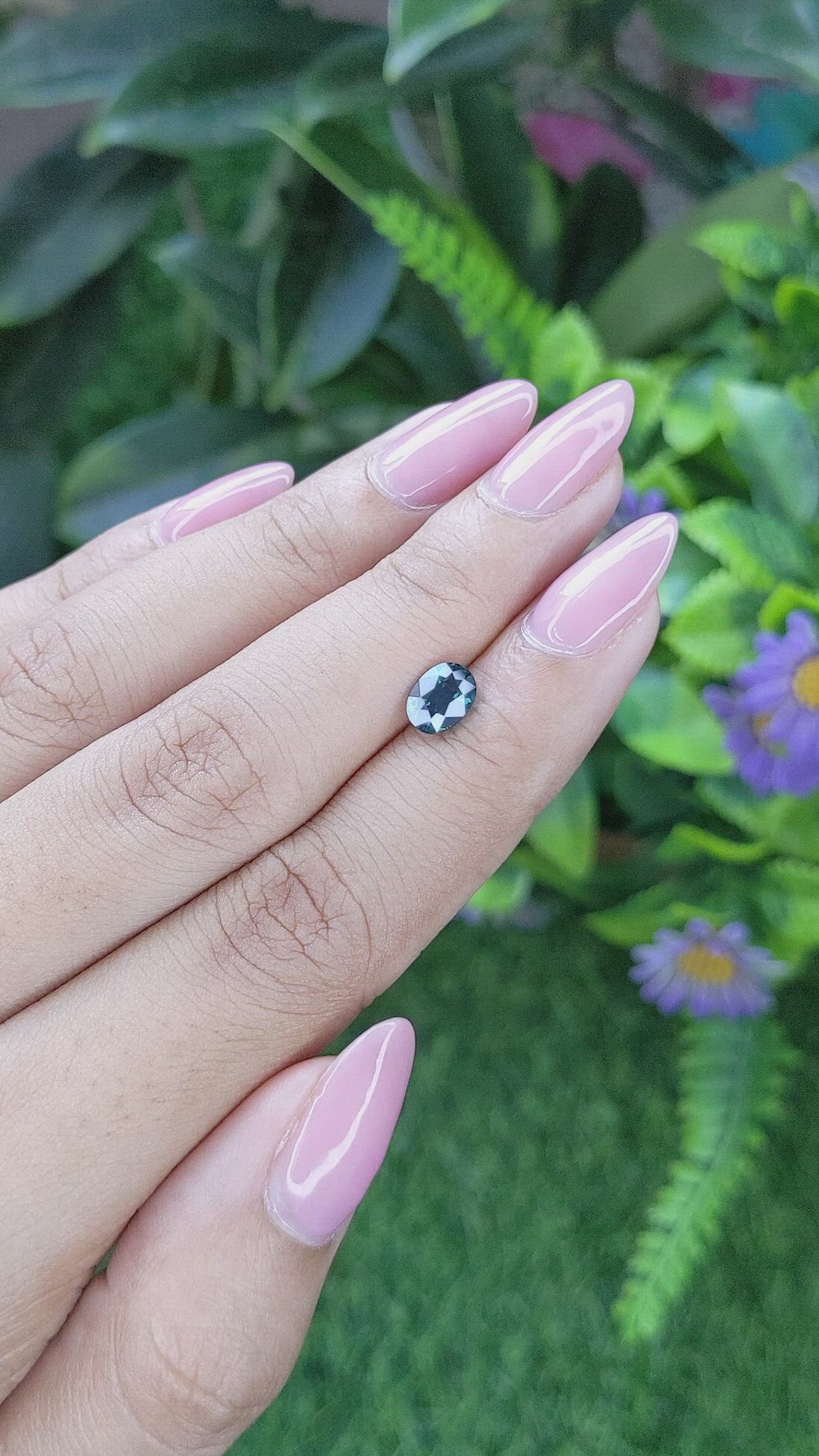 1.12 Ct. Bluish Green Sapphire from Madagascar Size Video