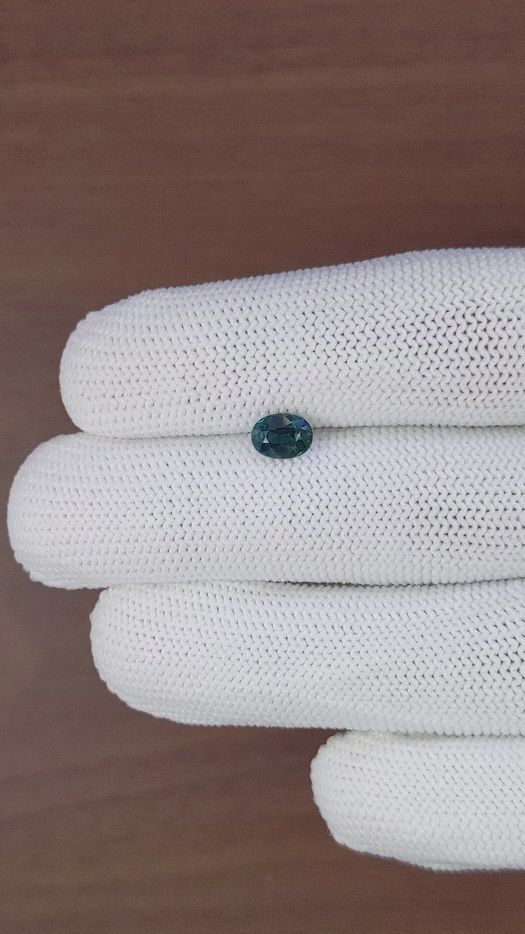 1.12 Ct. Bluish Green Sapphire from Madagascar Size Video