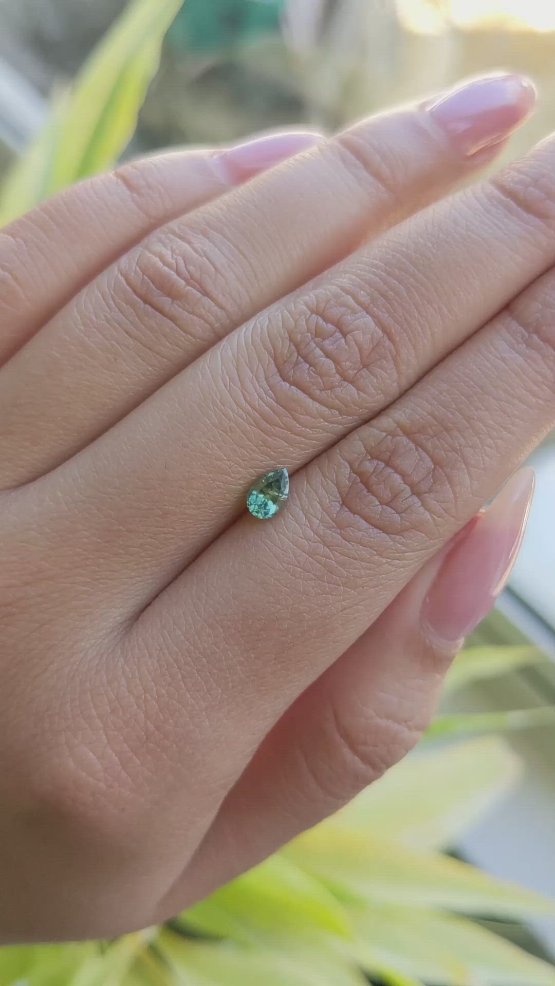 0.54 Ct. Green Sapphire from Madagascar Size Video