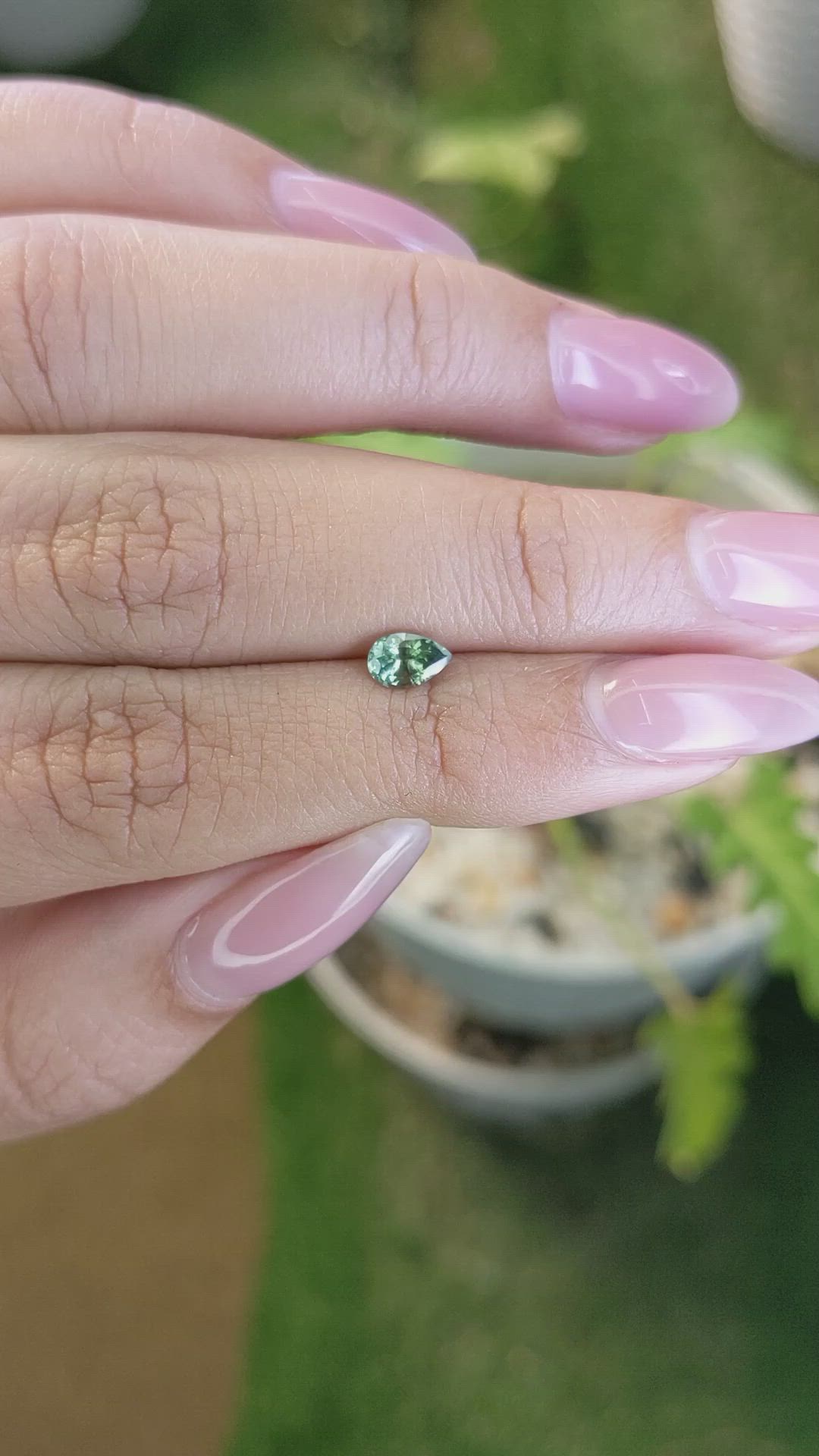 0.54 Ct. Green Sapphire from Madagascar Size Video