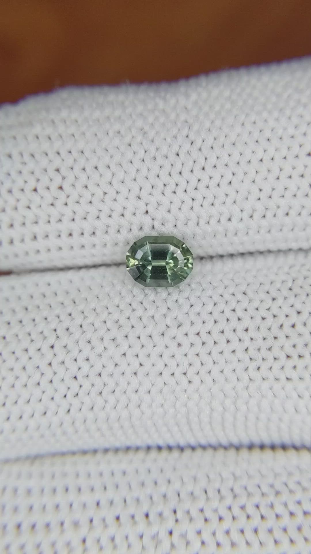 0.72 Ct. Yellowish Green Sapphire from Madagascar Size Video