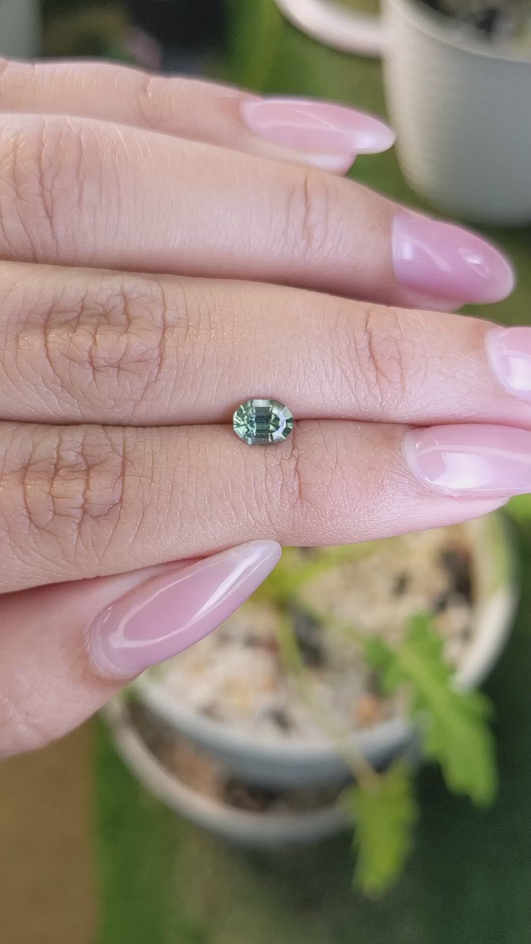 0.72 Ct. Yellowish Green Sapphire from Madagascar Size Video