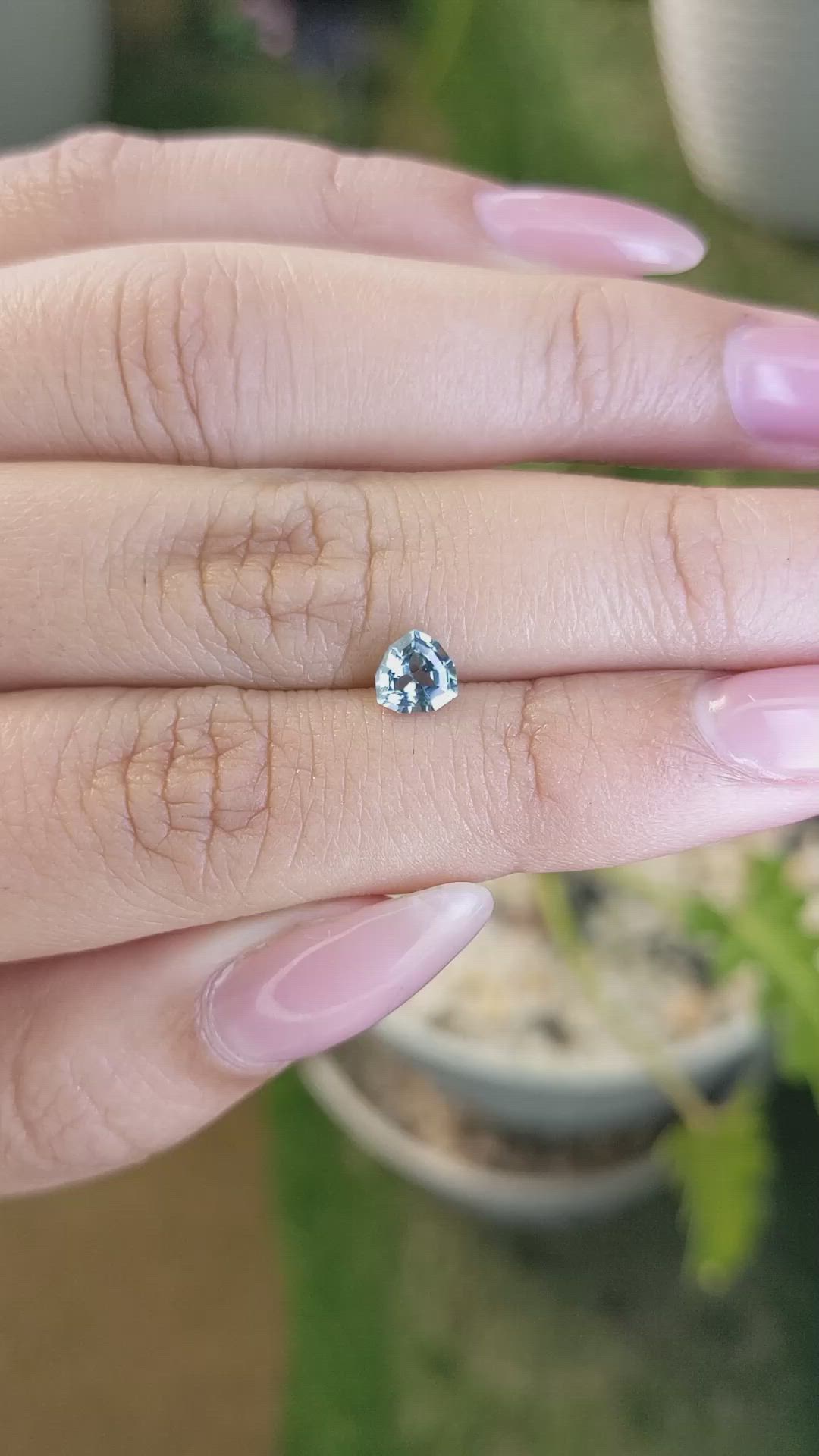 0.73 Ct. Greenish Blue Sapphire from Madagascar Size Video