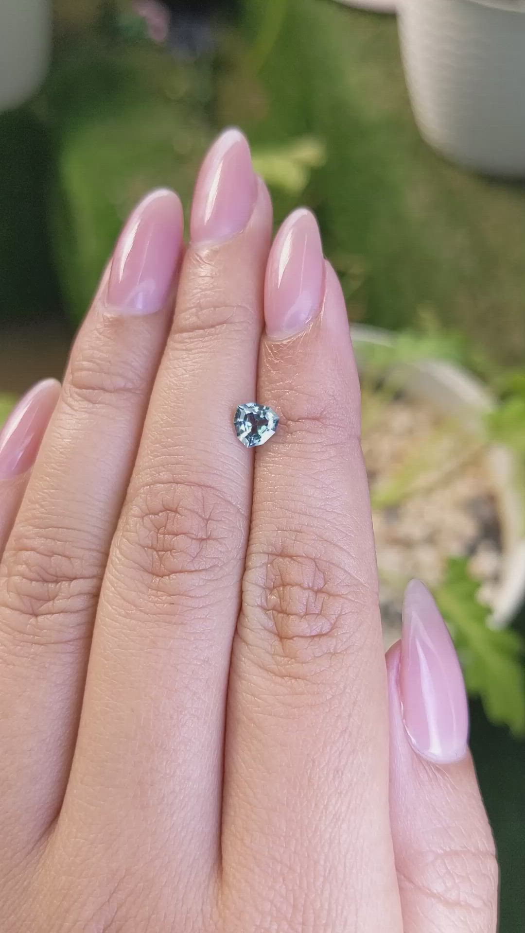 0.73 Ct. Greenish Blue Sapphire from Madagascar Size Video