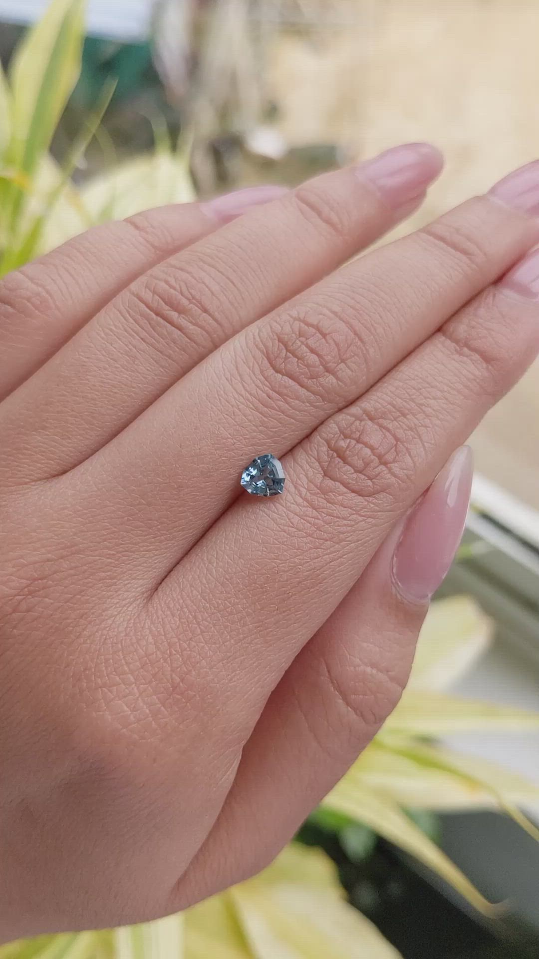 0.73 Ct. Greenish Blue Sapphire from Madagascar Size Video