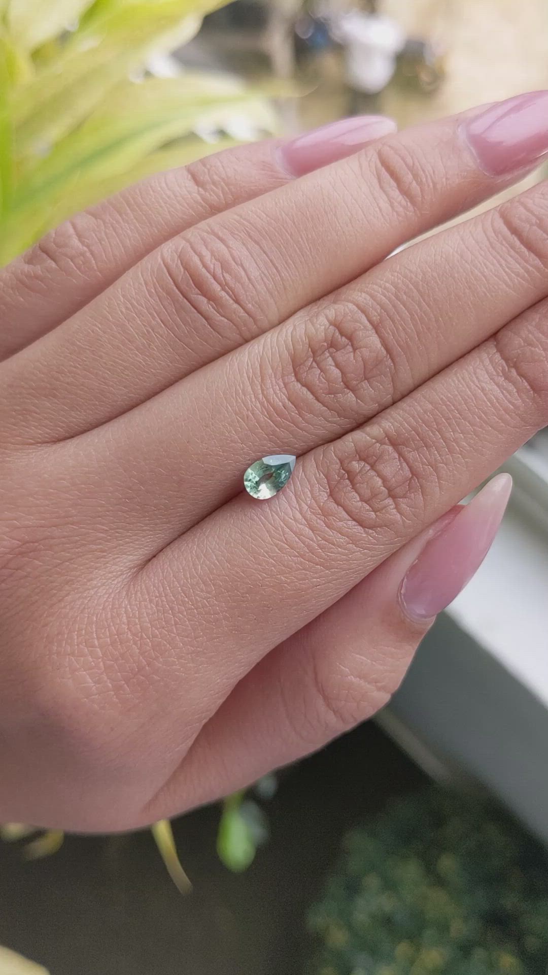 0.72 Ct. Yellowish Green Sapphire from Madagascar Size Video