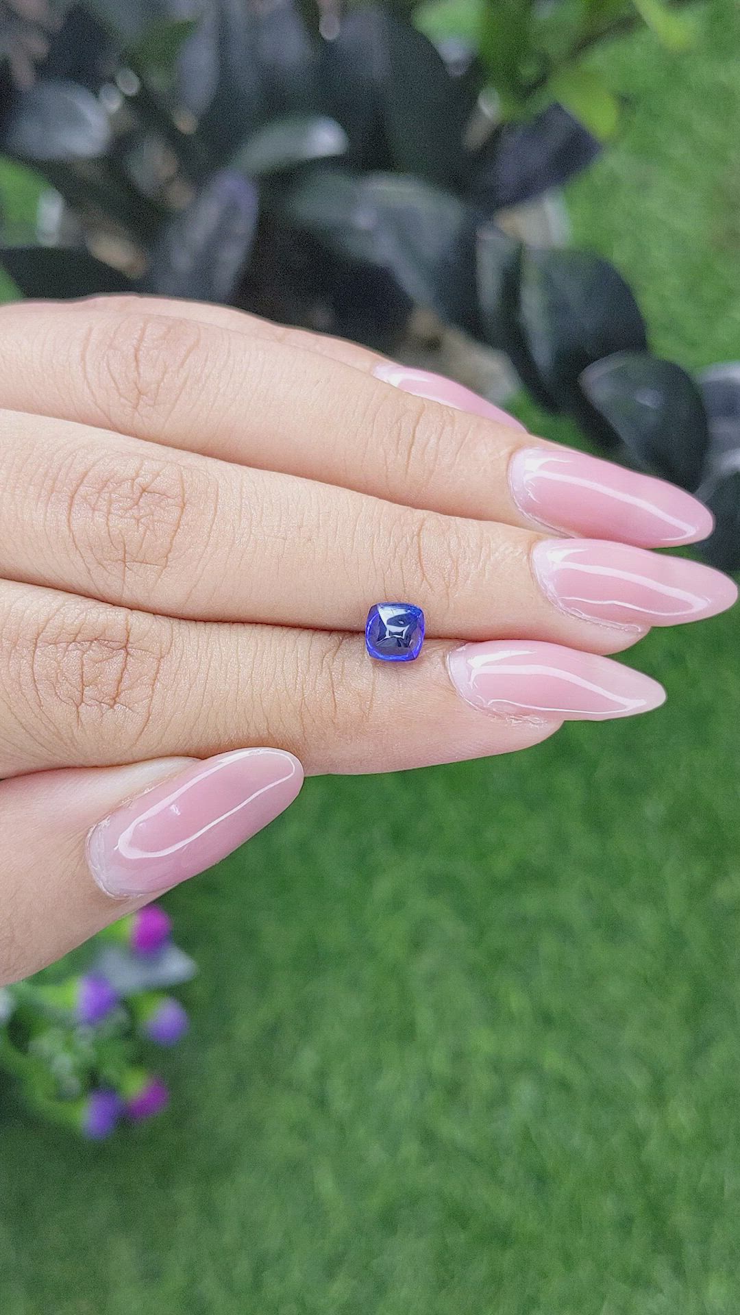 1.31 Ct. Blue Cabochon Sapphire from Tanzania Size Video