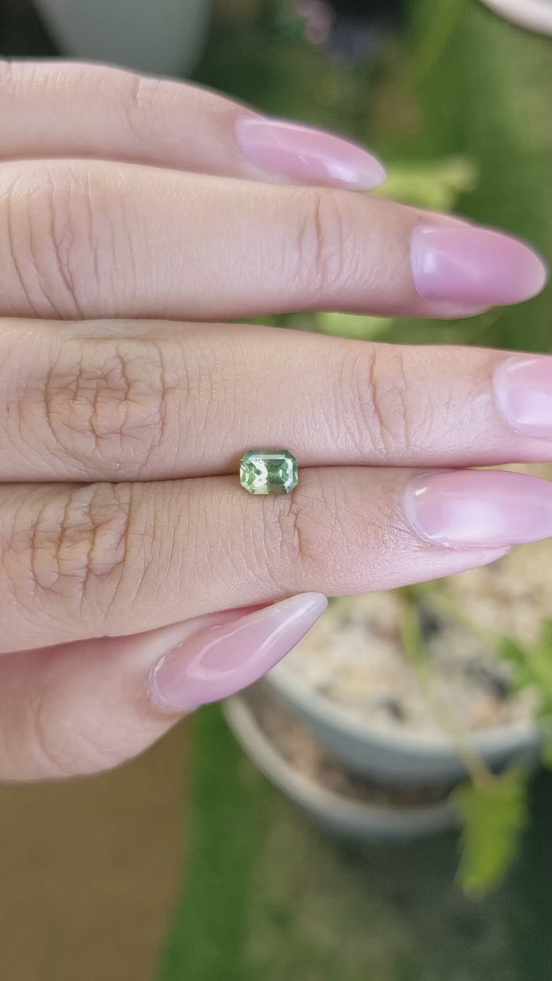 0.80 Ct. Yellowish Green Sapphire from Madagascar Size Video