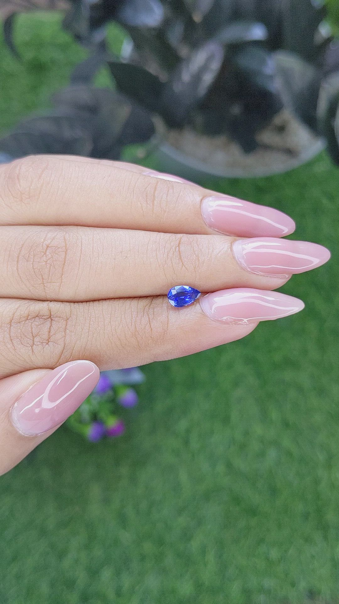 0.75 Ct. Blue Sapphire from Tanzania Size Video