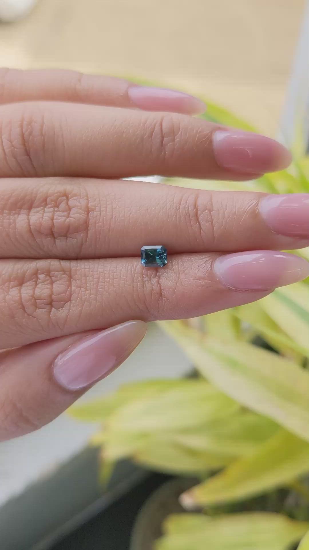 0.66 Ct. Bluish Green Sapphire from Madagascar Size Video