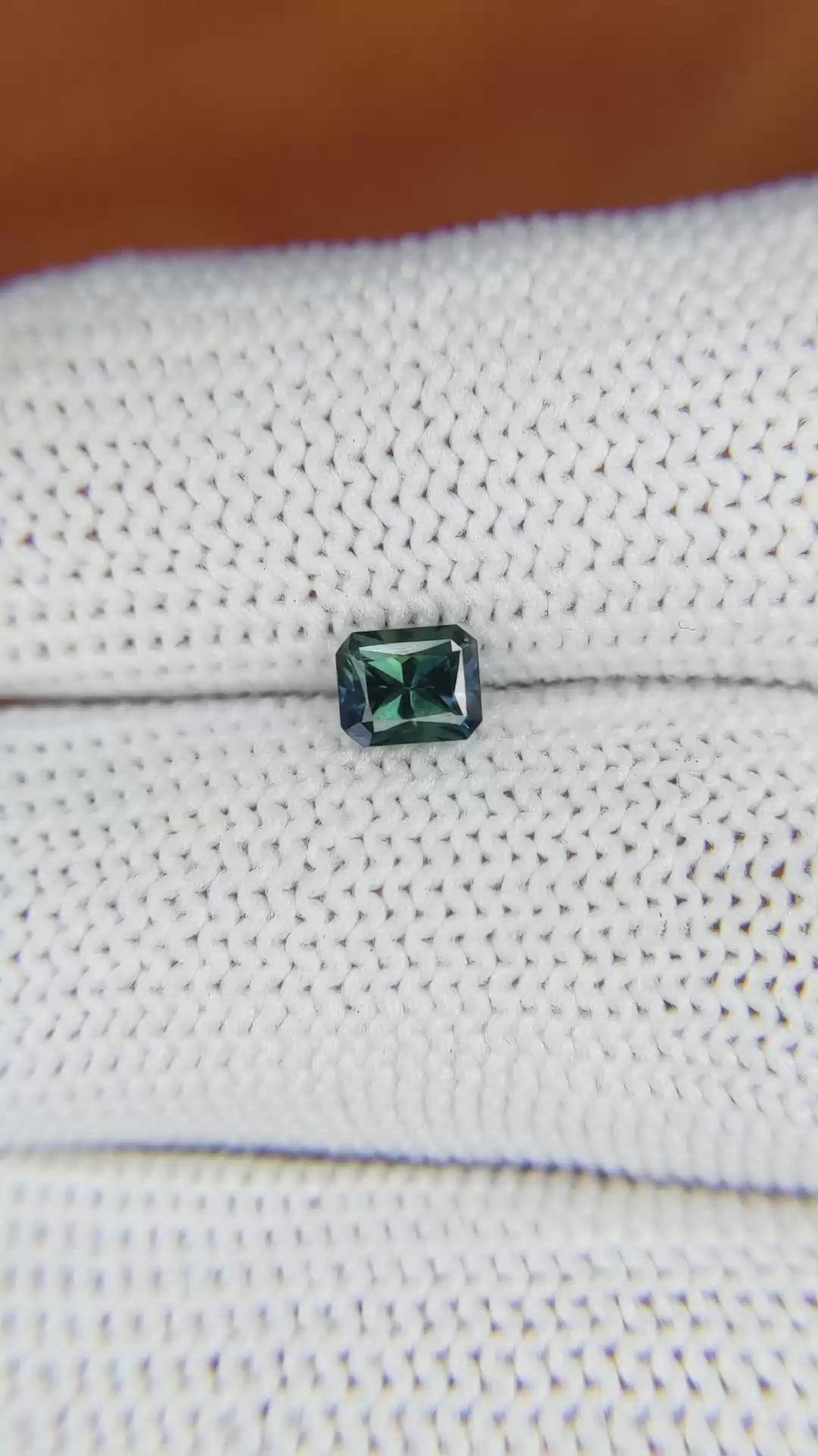 0.66 Ct. Bluish Green Sapphire from Madagascar Size Video