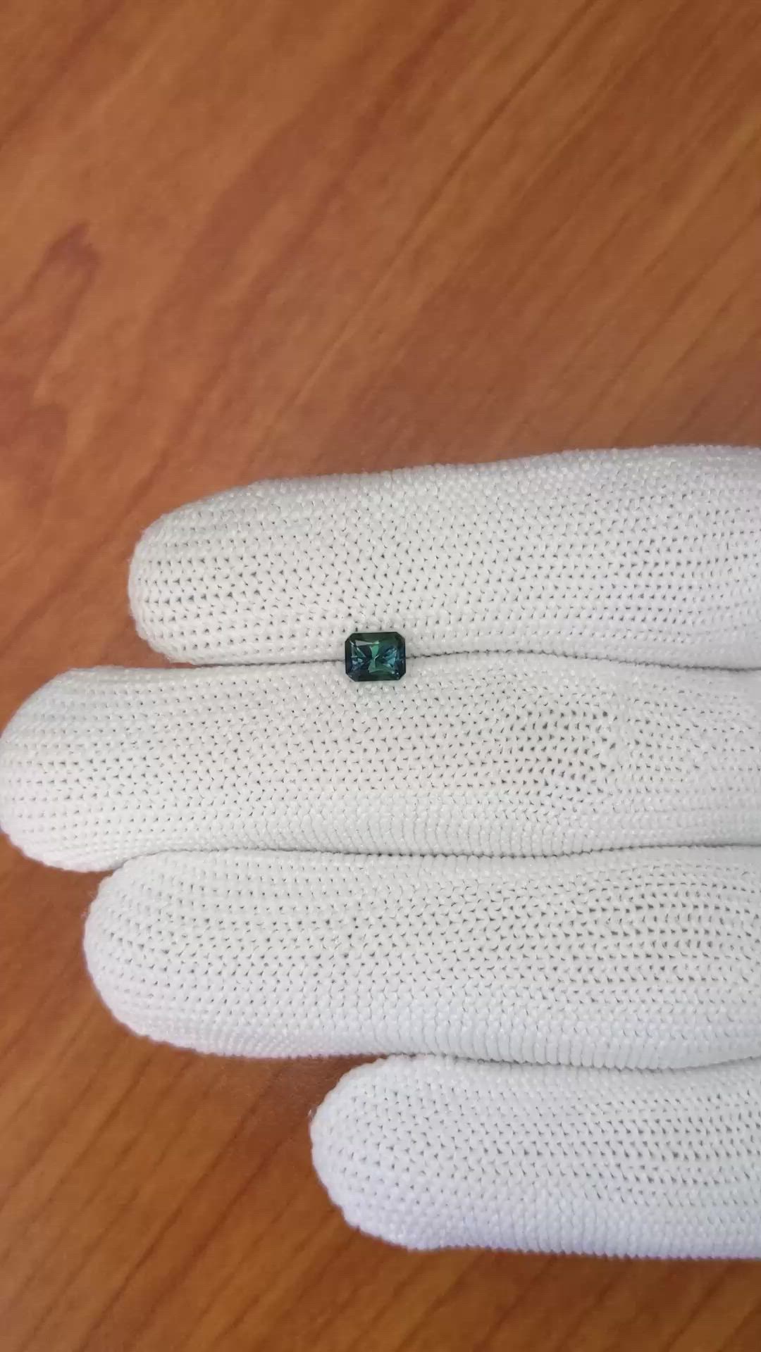 0.66 Ct. Bluish Green Sapphire from Madagascar Size Video