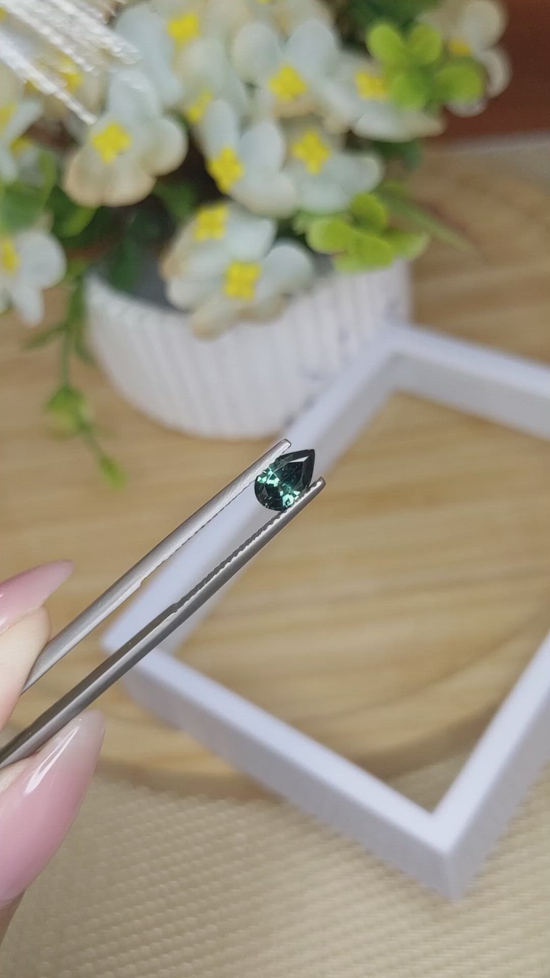0.95 Ct. Bluish Green Sapphire from Madagascar Size Video