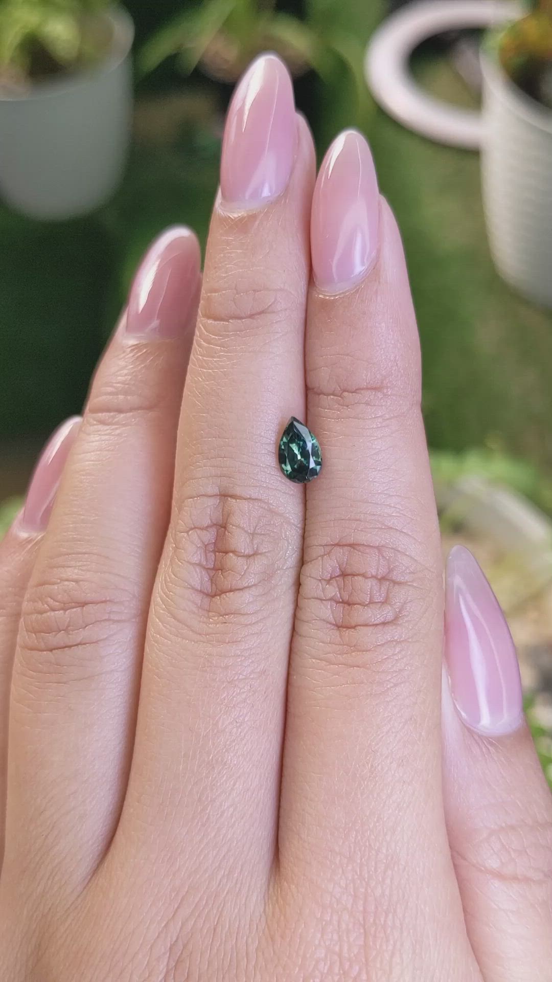 0.95 Ct. Bluish Green Sapphire from Madagascar Size Video